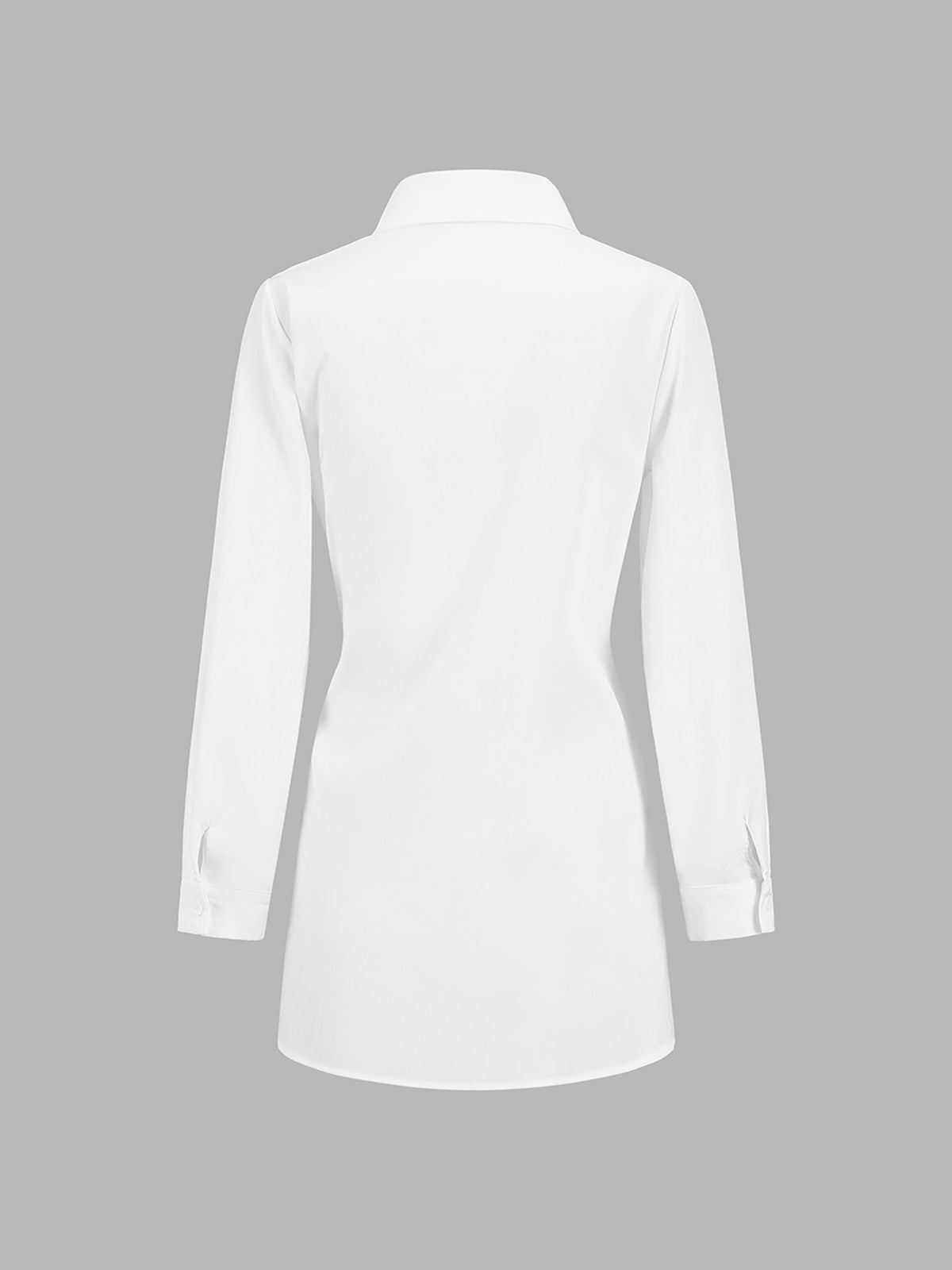Semi-Sheer Button Down Tied Long Shirt-Massicos