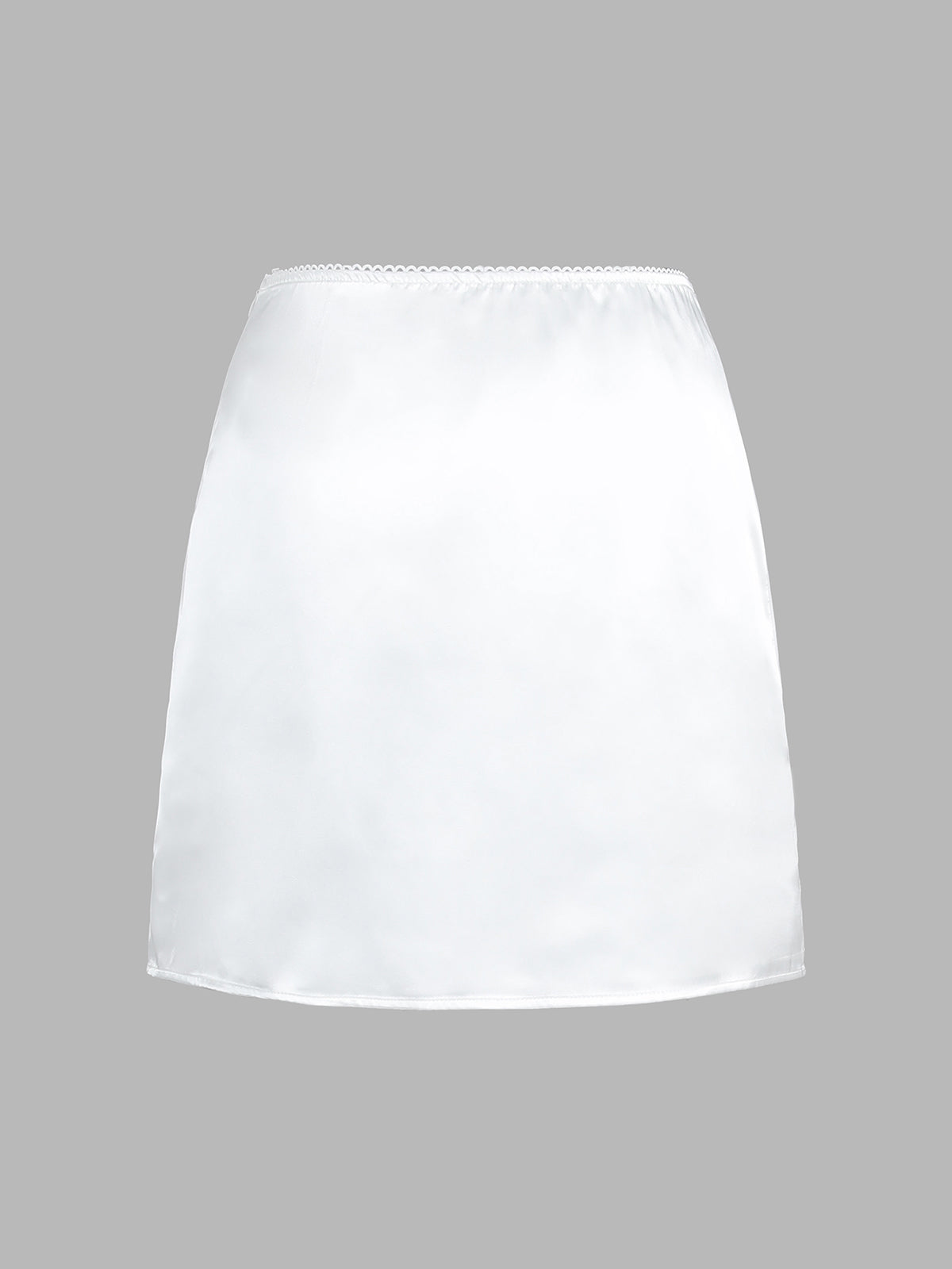 Lace Trim Satin Skirt Set-Massicos