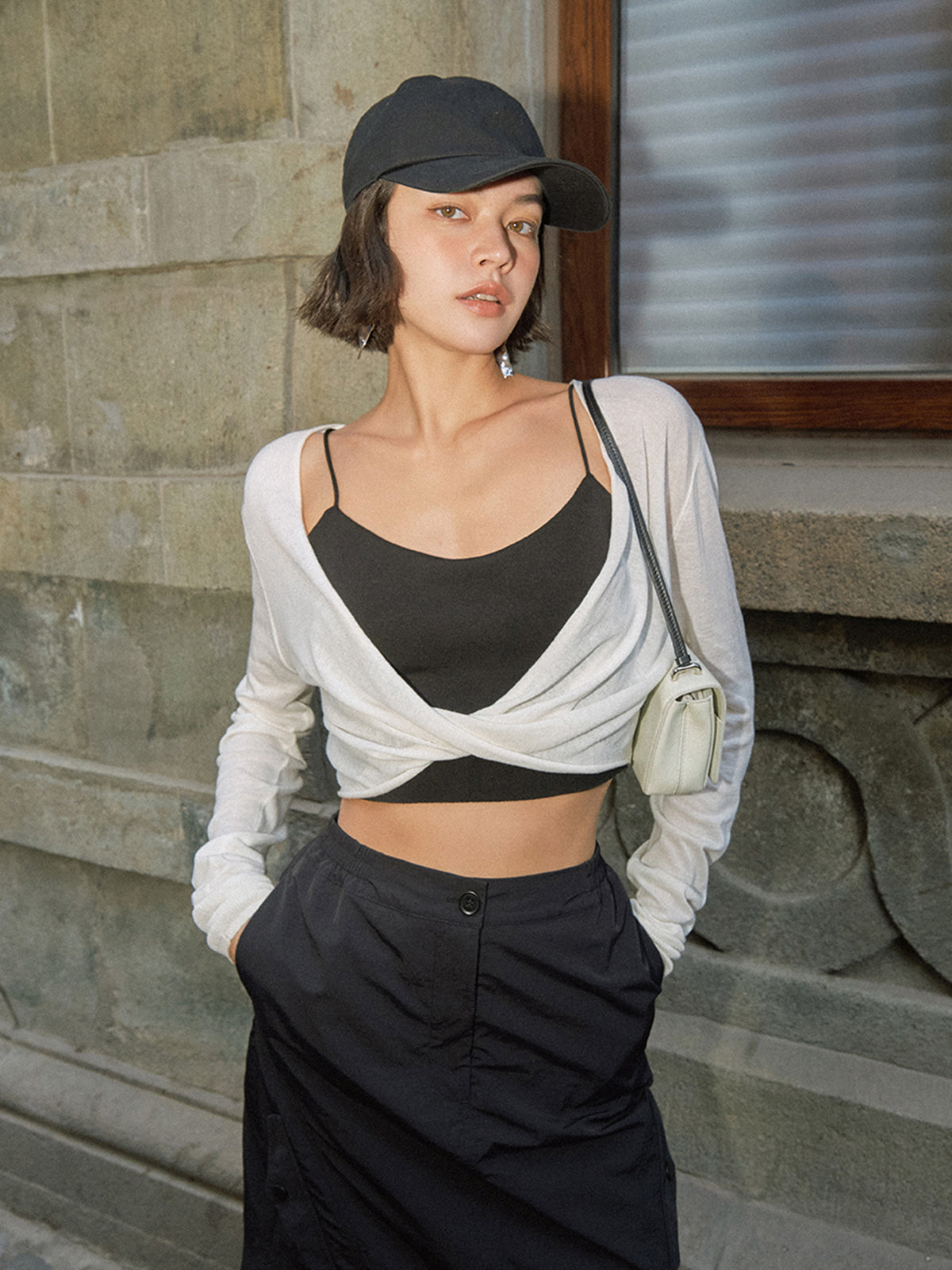 Twist Cover Up Crop Knit Top-Massicos