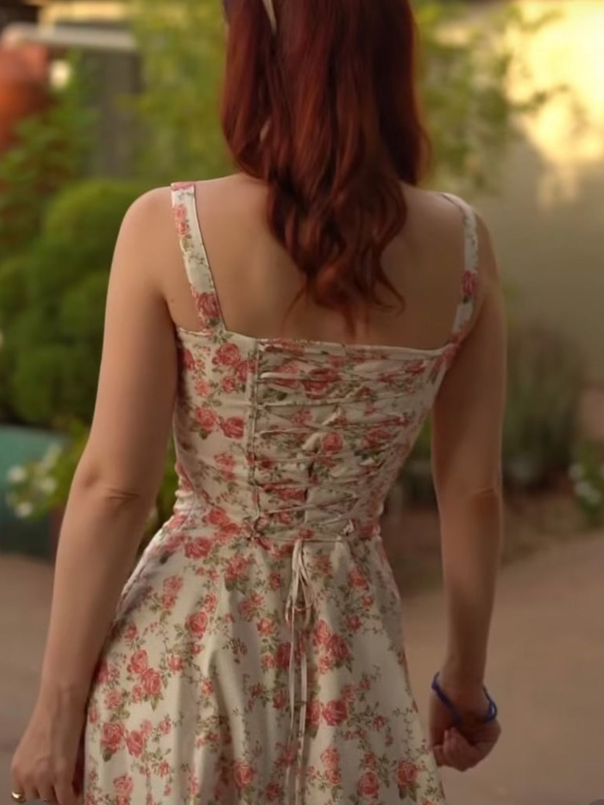 Rosebud Floral Midi Sundress-Massicos