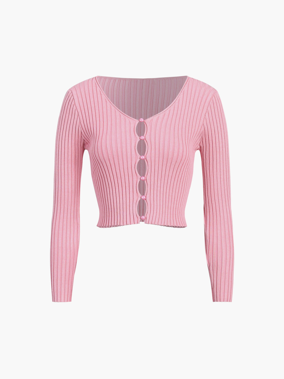 Barbiecore Rib Knit Top-Massicos