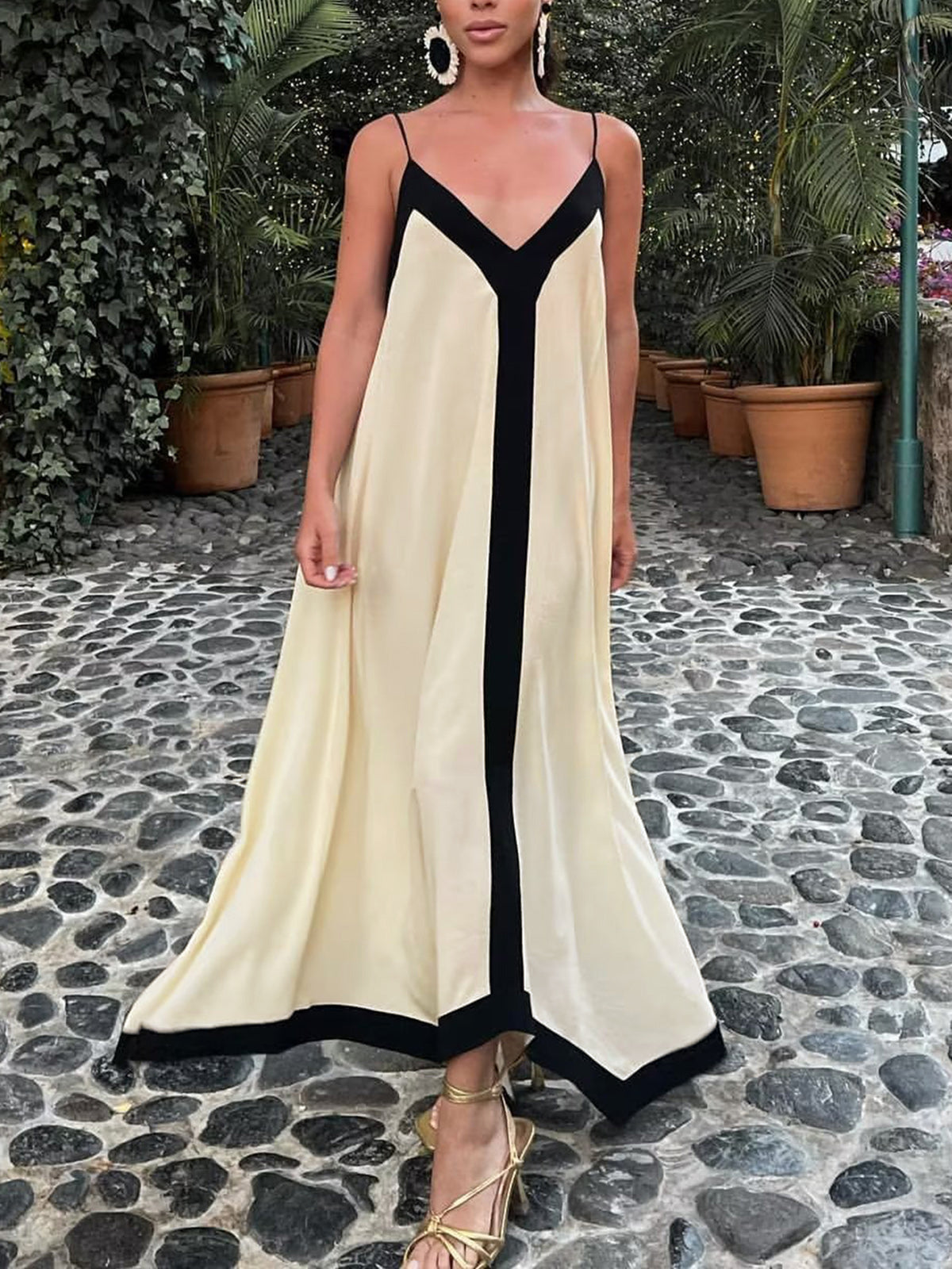 Sicily Old Money Aesthetics Slip Long Dress-Massicos