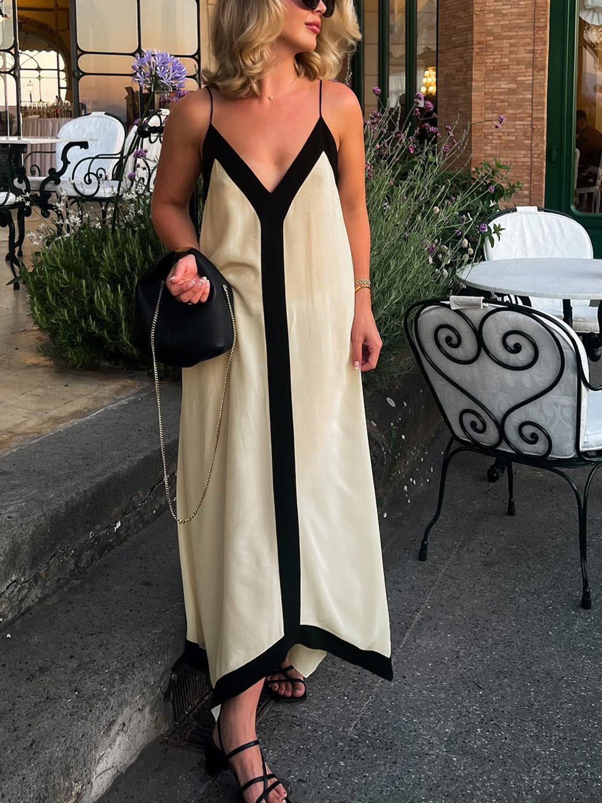 Sicily Old Money Aesthetics Slip Long Dress-Massicos