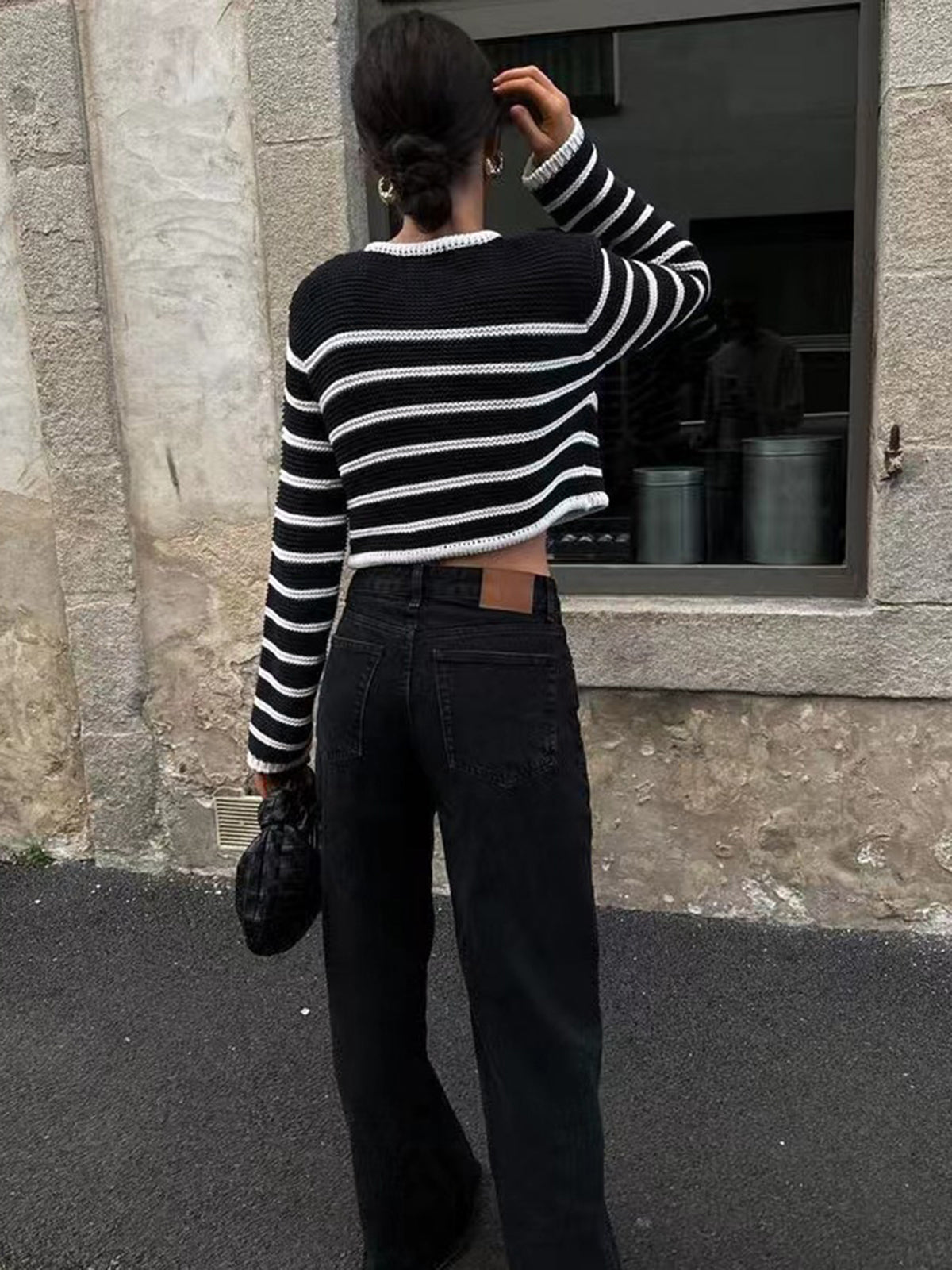 Old Money Aesthetics Stripe Cardigan-Massicos