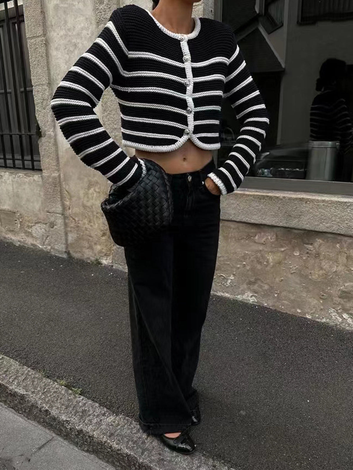 Old Money Aesthetics Stripe Cardigan-Massicos