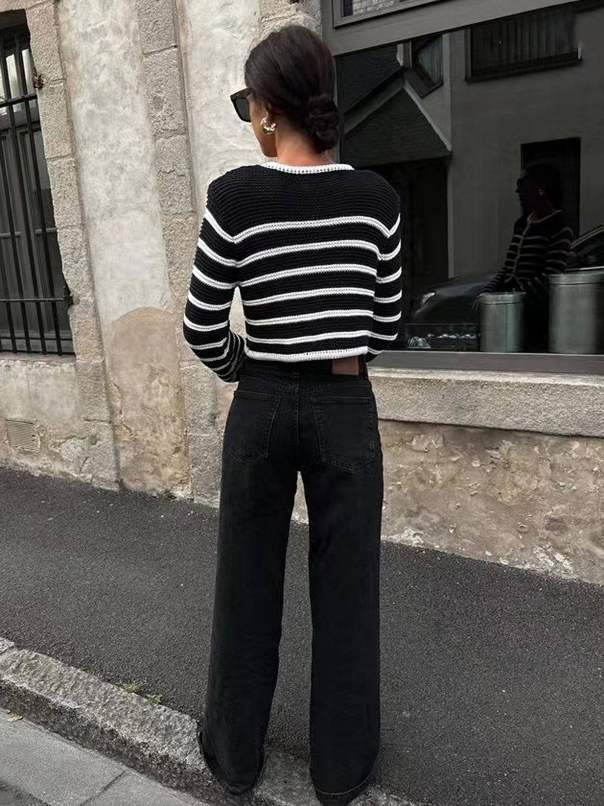 Old Money Aesthetics Stripe Cardigan-Massicos