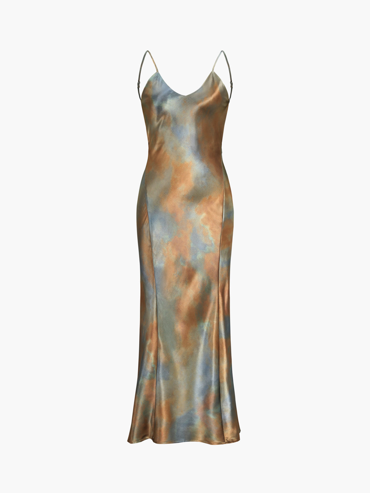 Neptune Satin Open Back Long Dress-Massicos