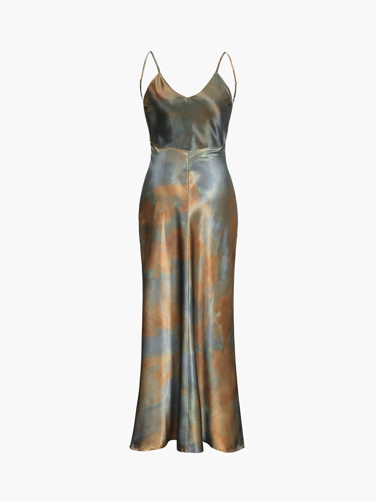 Neptune Satin Open Back Long Dress-Massicos
