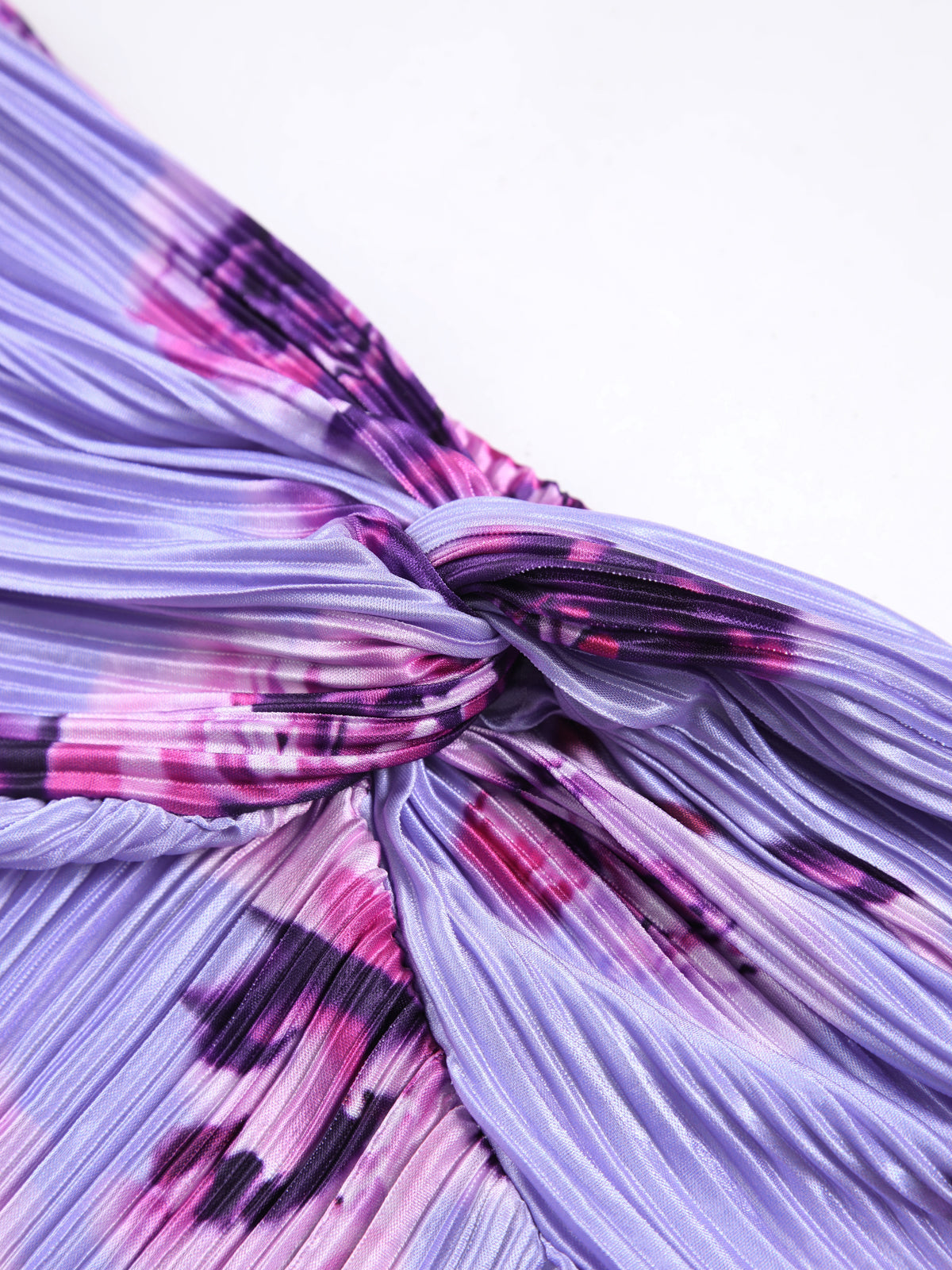 Floral Plisse Twist Tube Long Dress-Massicos