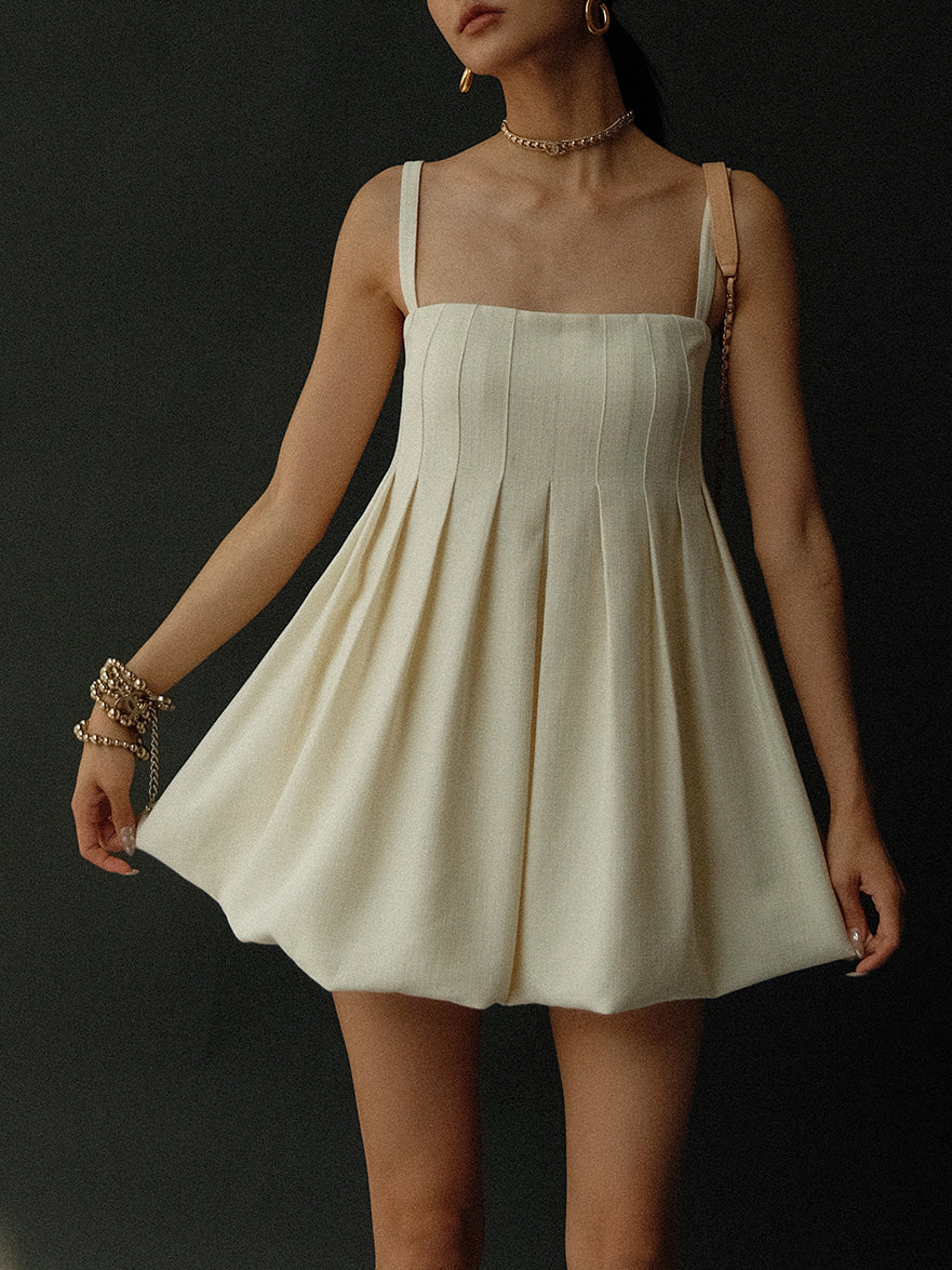 Sacred Dream Pleat Skater Short Dress-Massicos