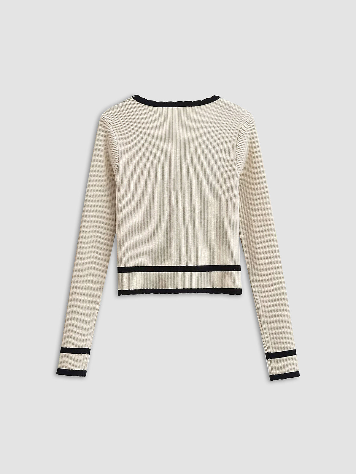 Retro Contrast Cardigan-Massicos
