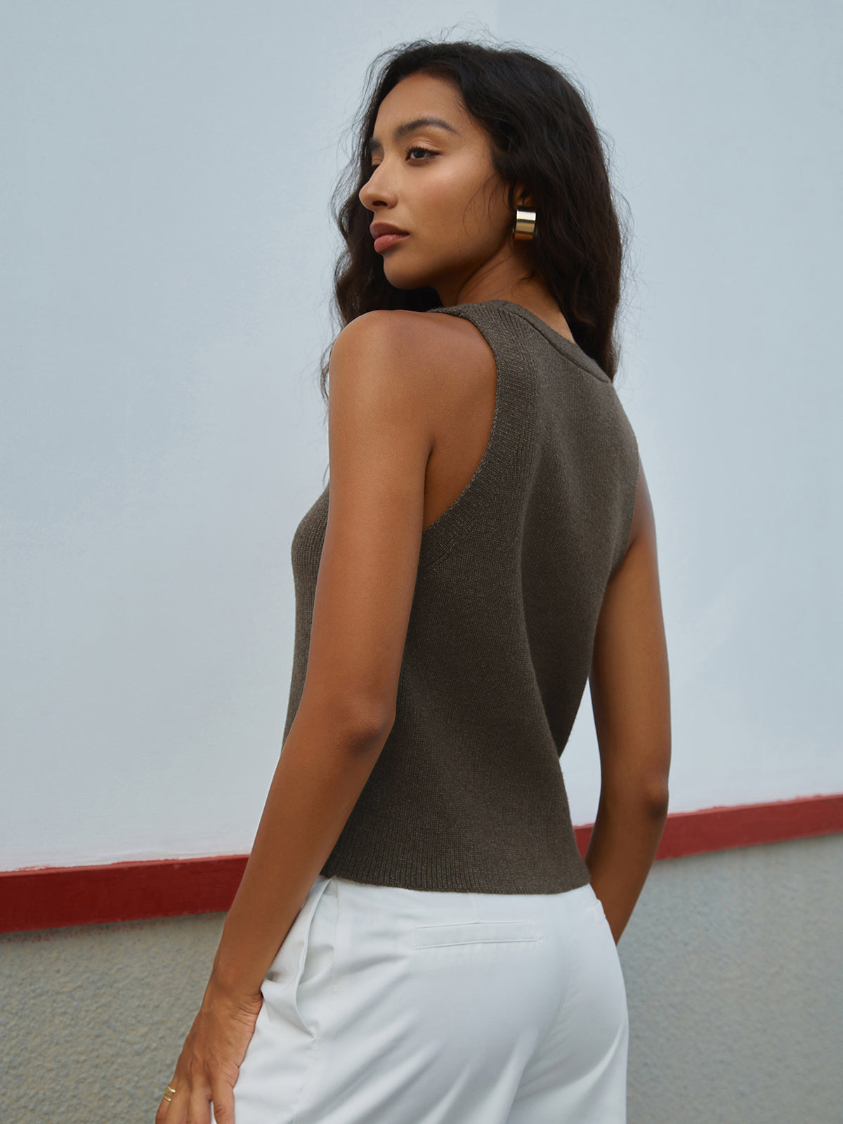 Main Character Rib Sweater Vest-Massicos