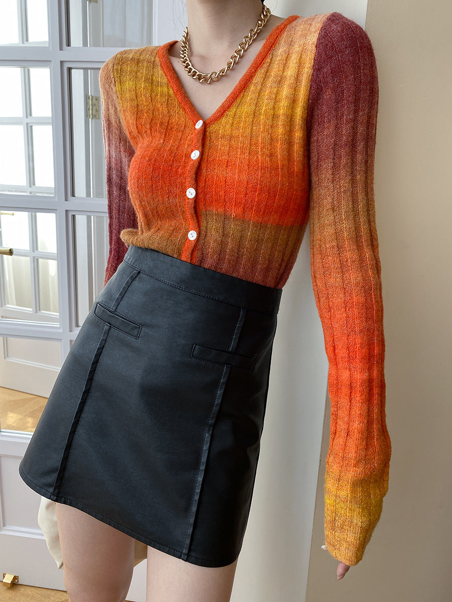 Ombre Maple Cardigan-Massicos