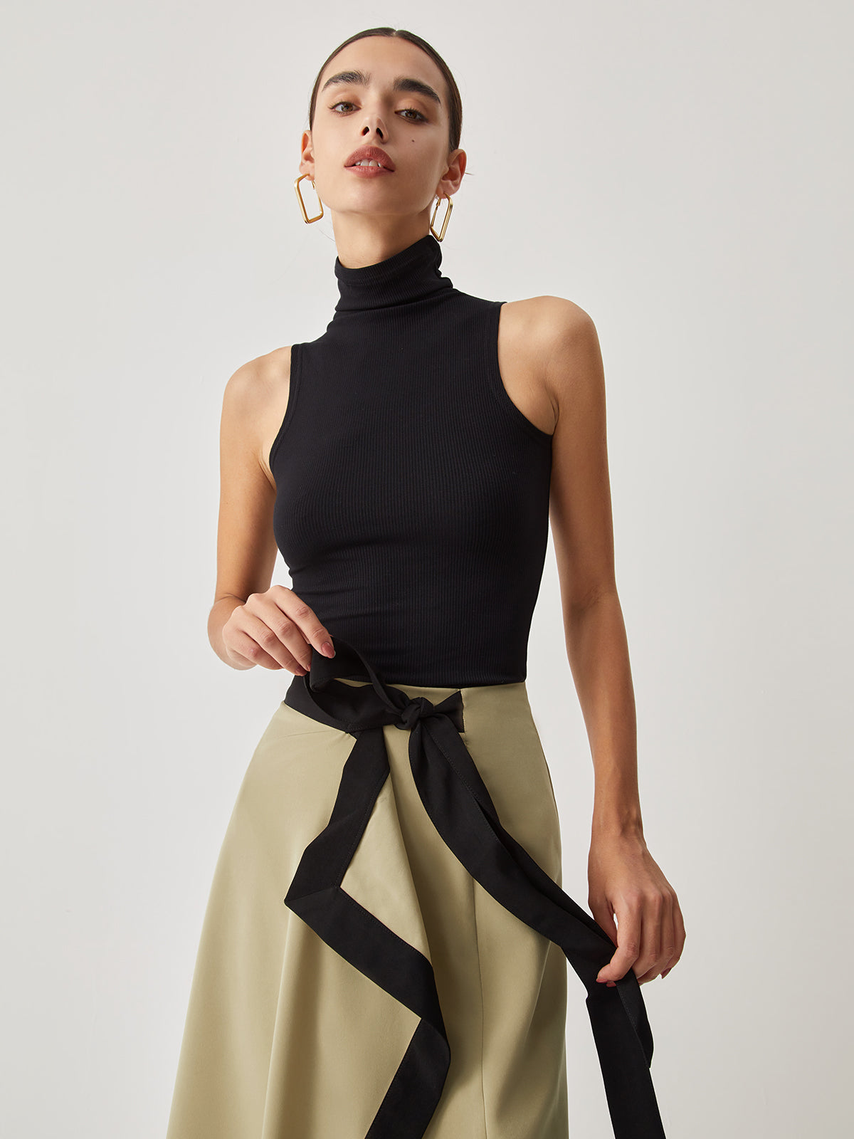 Turtleneck Rib Top-Massicos