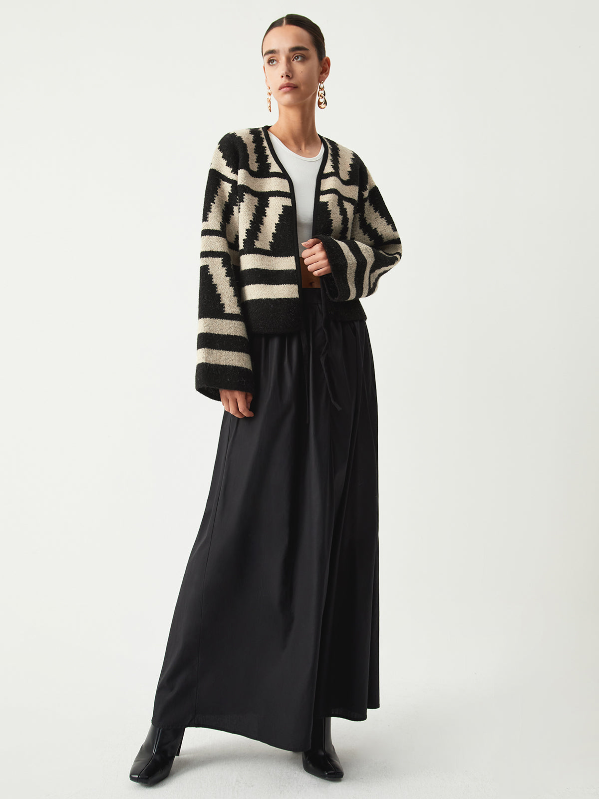 Geometric Print Kimono Cardigan-Massicos