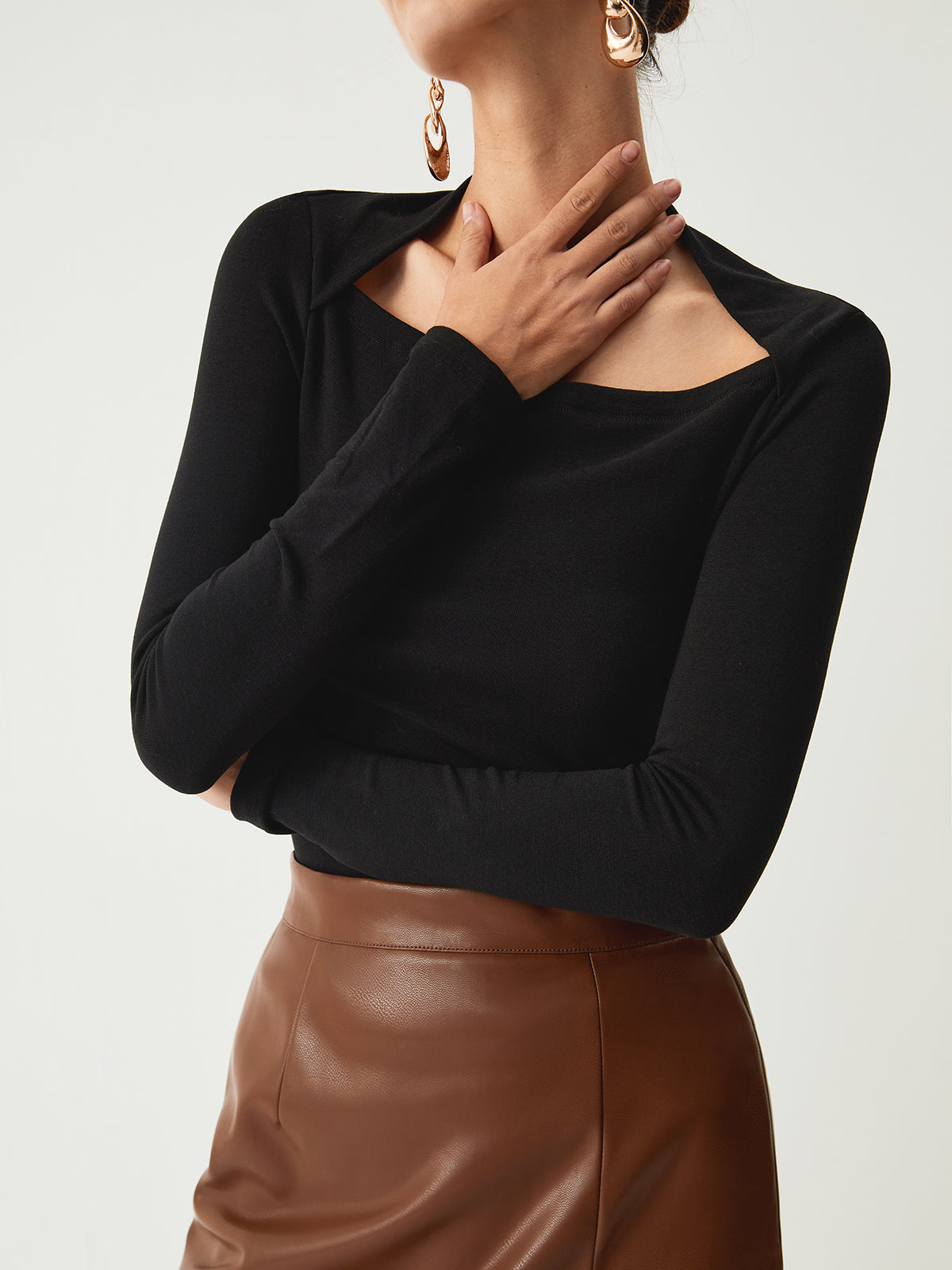 Solid Long Sleeve Shirt-Massicos