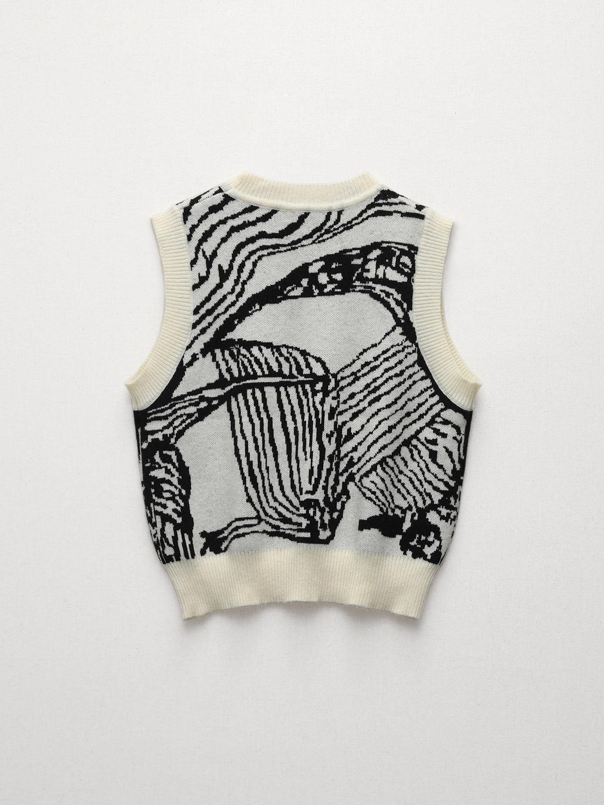 Contrast Trim Floral Sweater Vest-Massicos