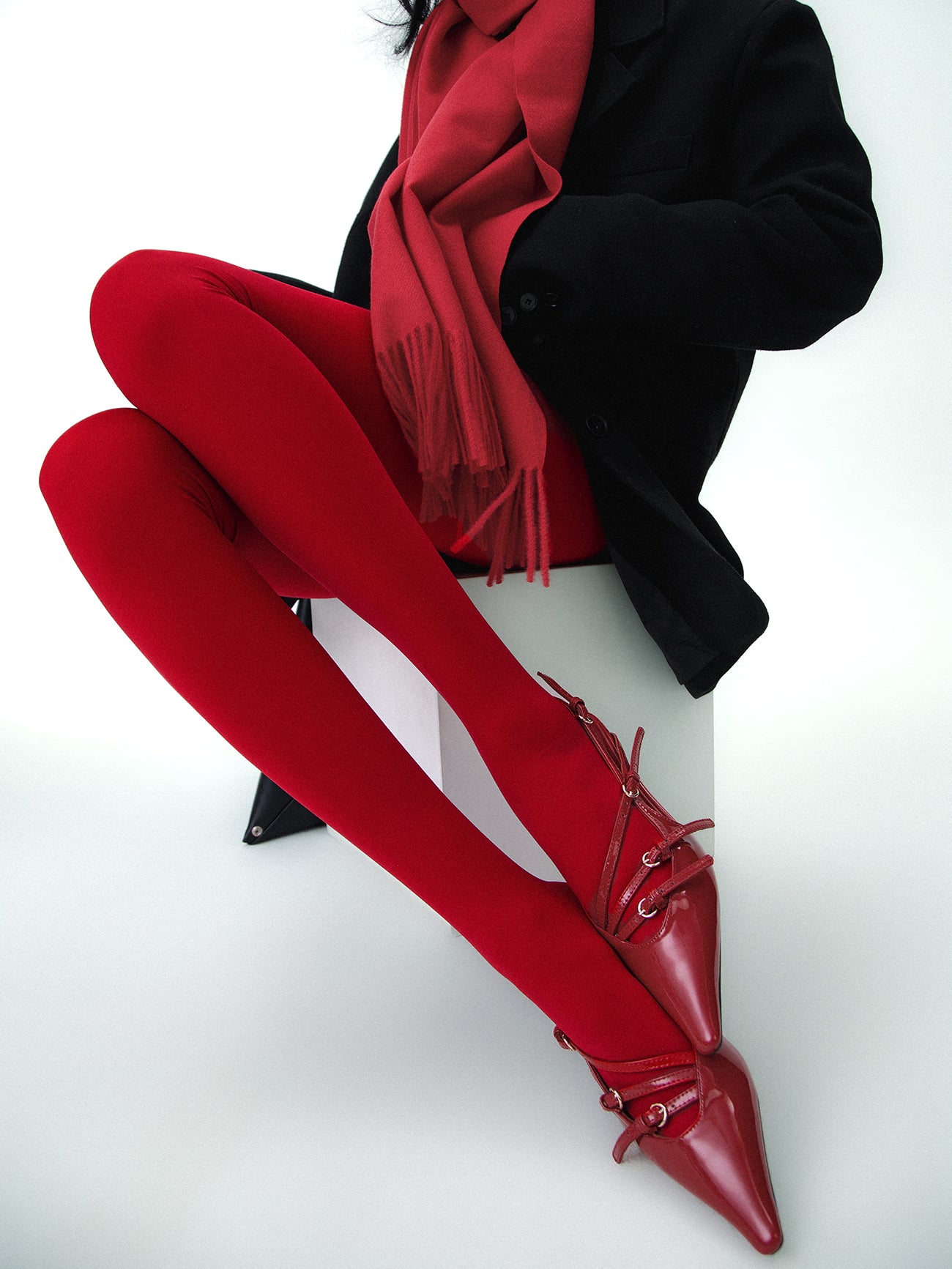 Solid Velvet Tights-Massicos