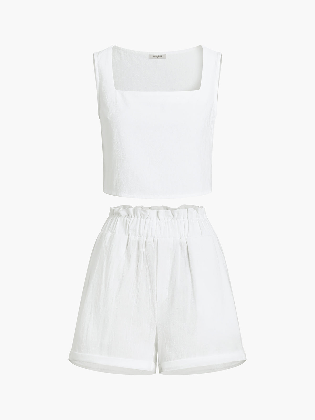Solid Cotton Ruffle Shorts Sets-Massicos