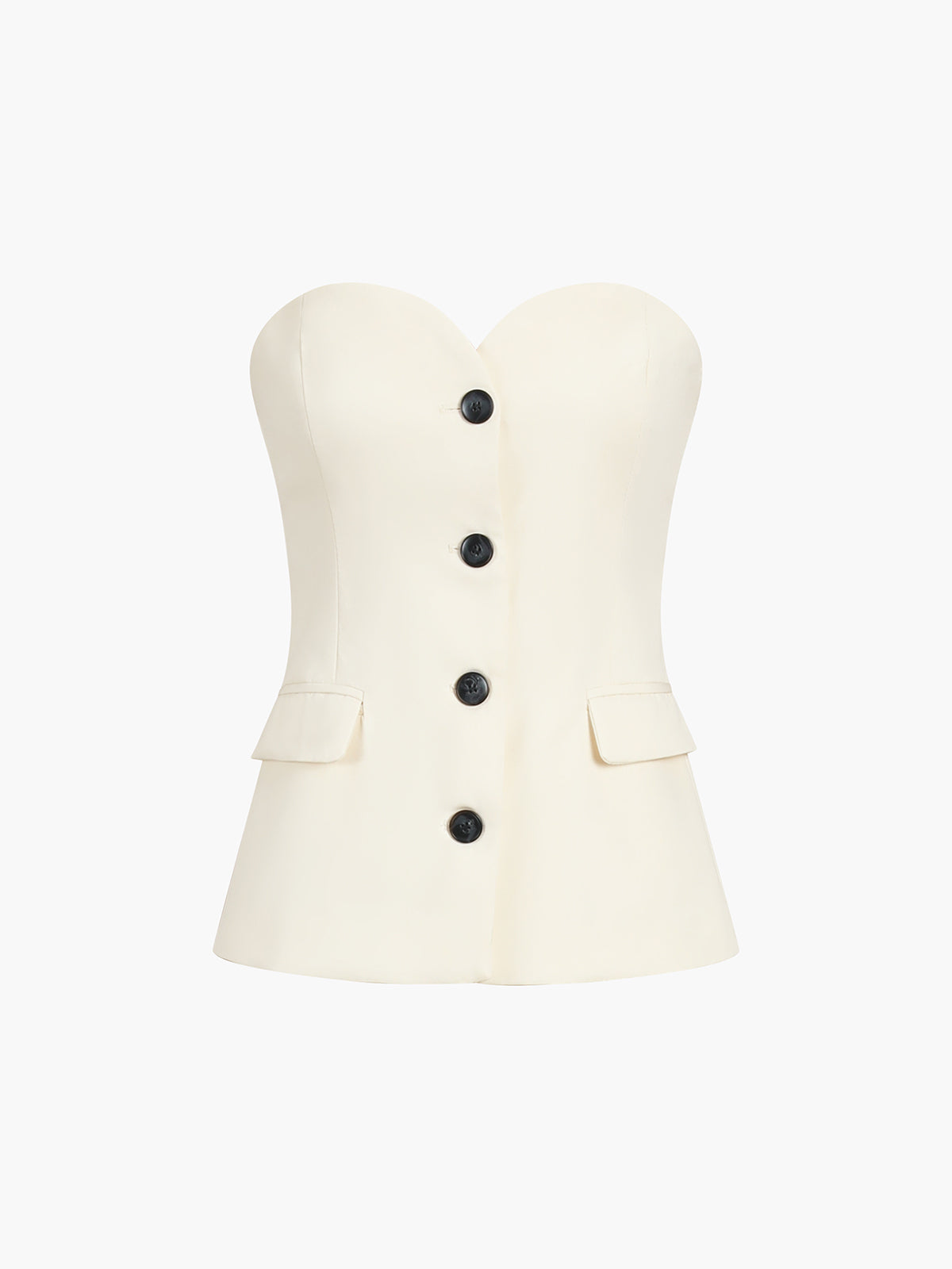 Sweetheart Button Up Tube Top-Massicos