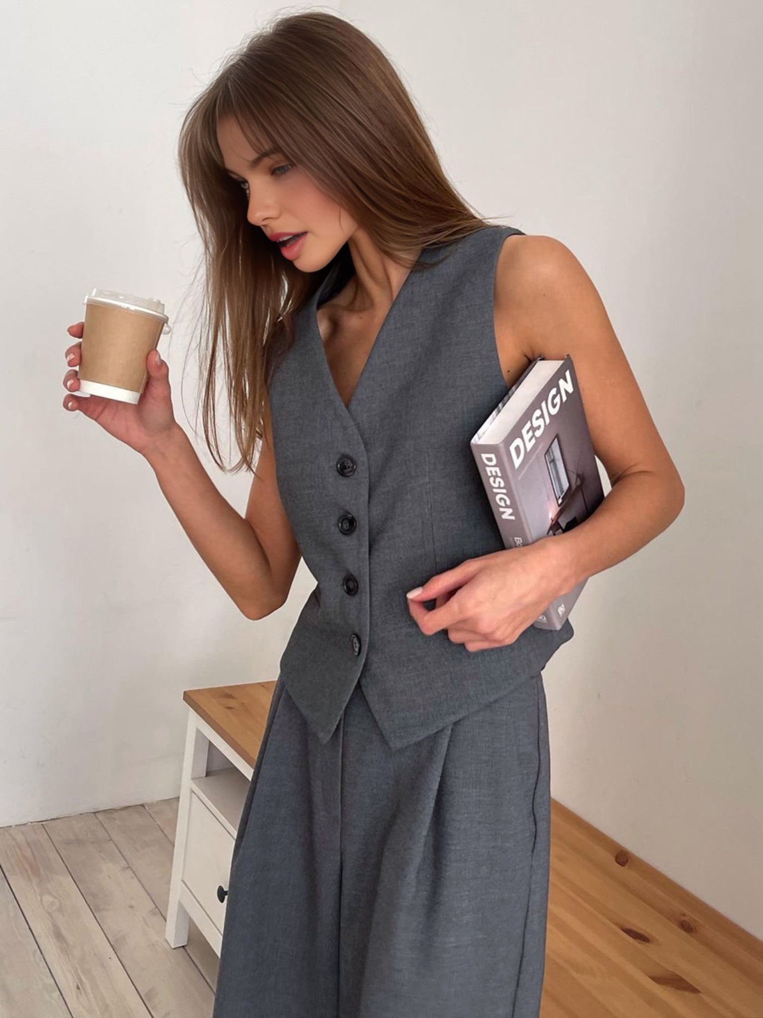 Solid Structured Suit Pants-Massicos