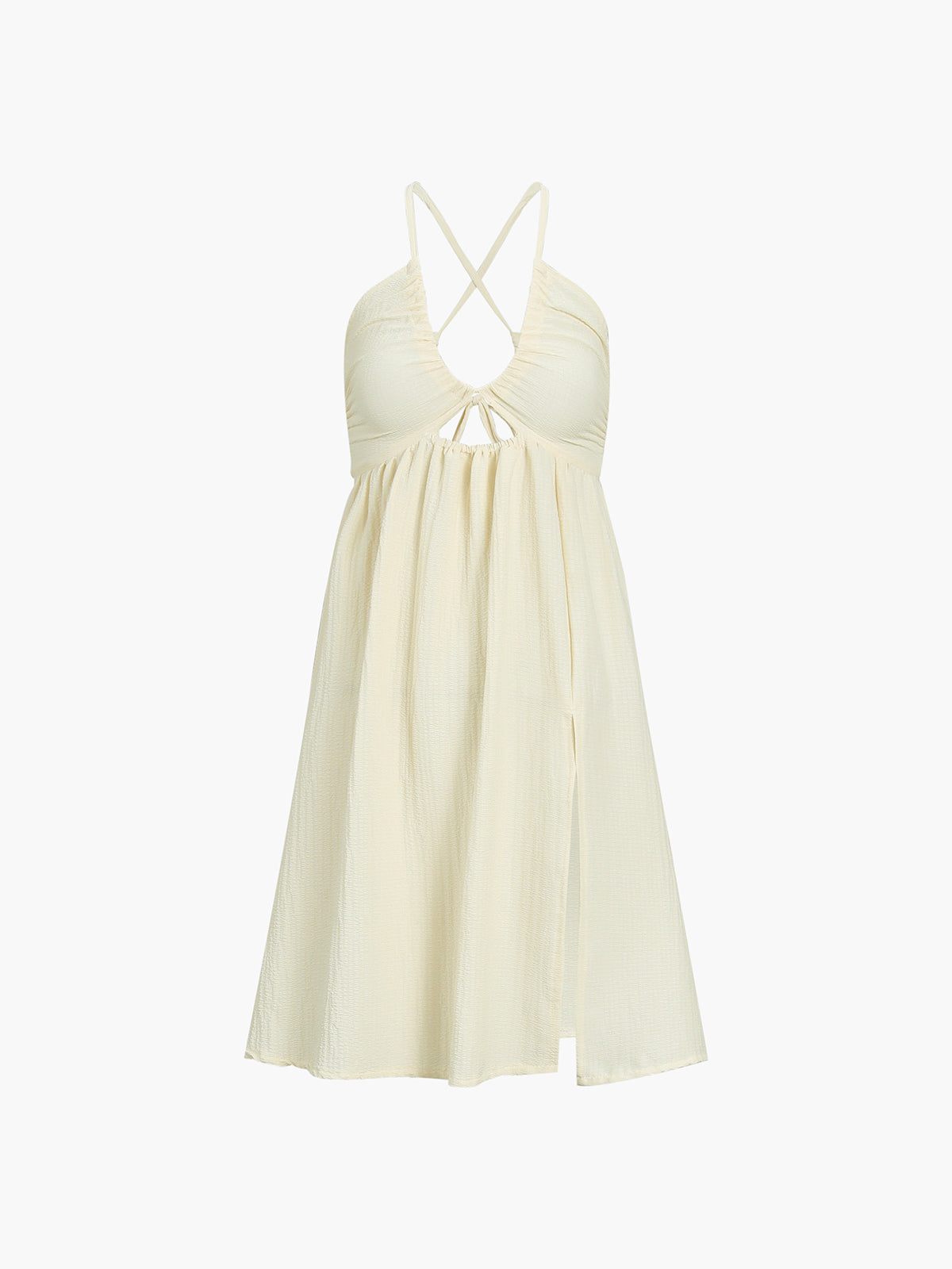 Backless Criss Cross Split Midi Dress-Massicos