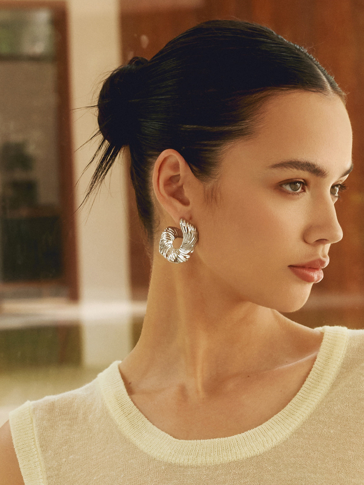 Geometric Irregular Texture Stud Earrings-Massicos