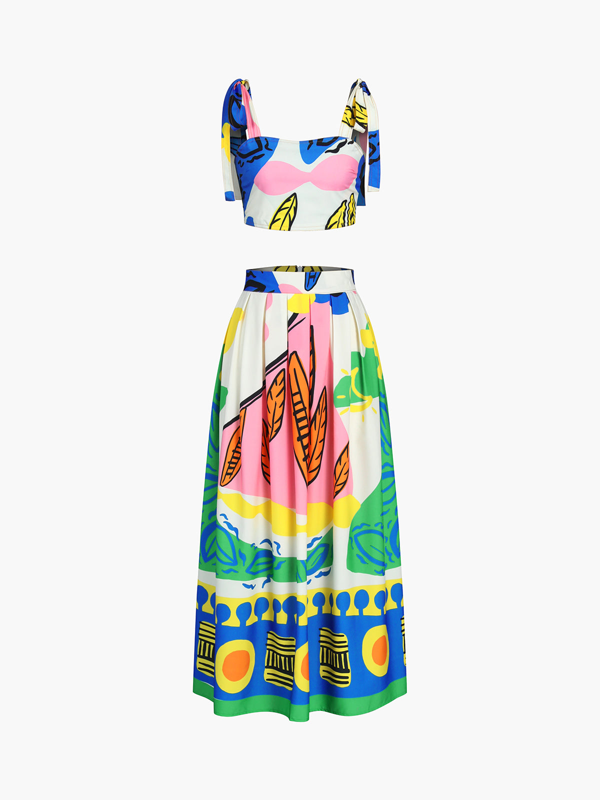 Enjoy Vacation Multi Color Skirt Set-ROVOLE