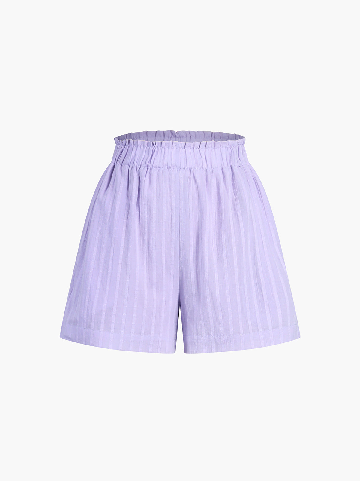 Pure Cotton Pinstripe Long-Sleeve Shorts Set-Massicos