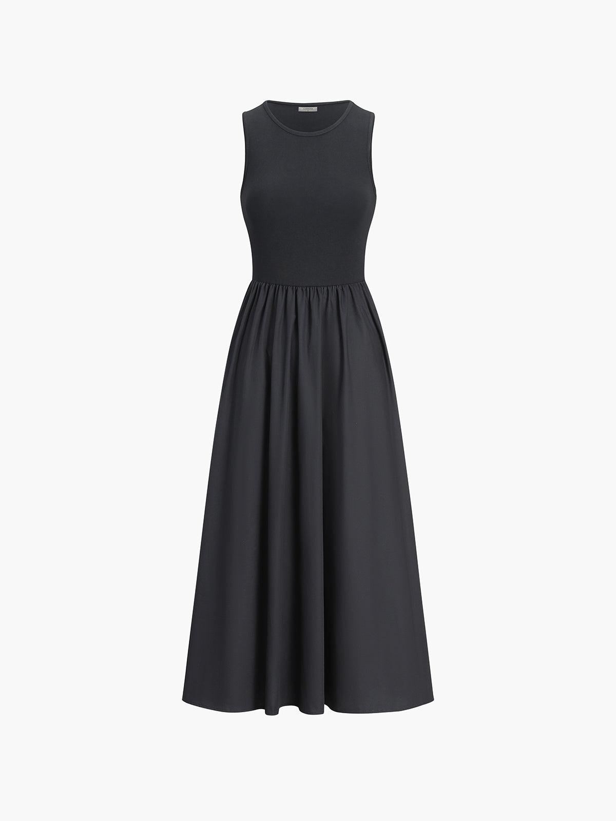 Leisure Crew Neck Long Dress-Massicos