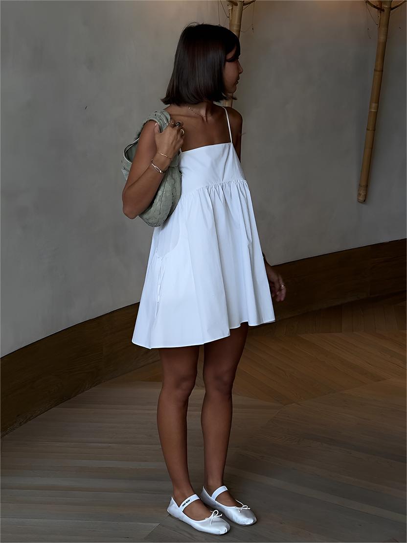 Serendipity Drawstring Pockets Cami Short Dress-Massicos