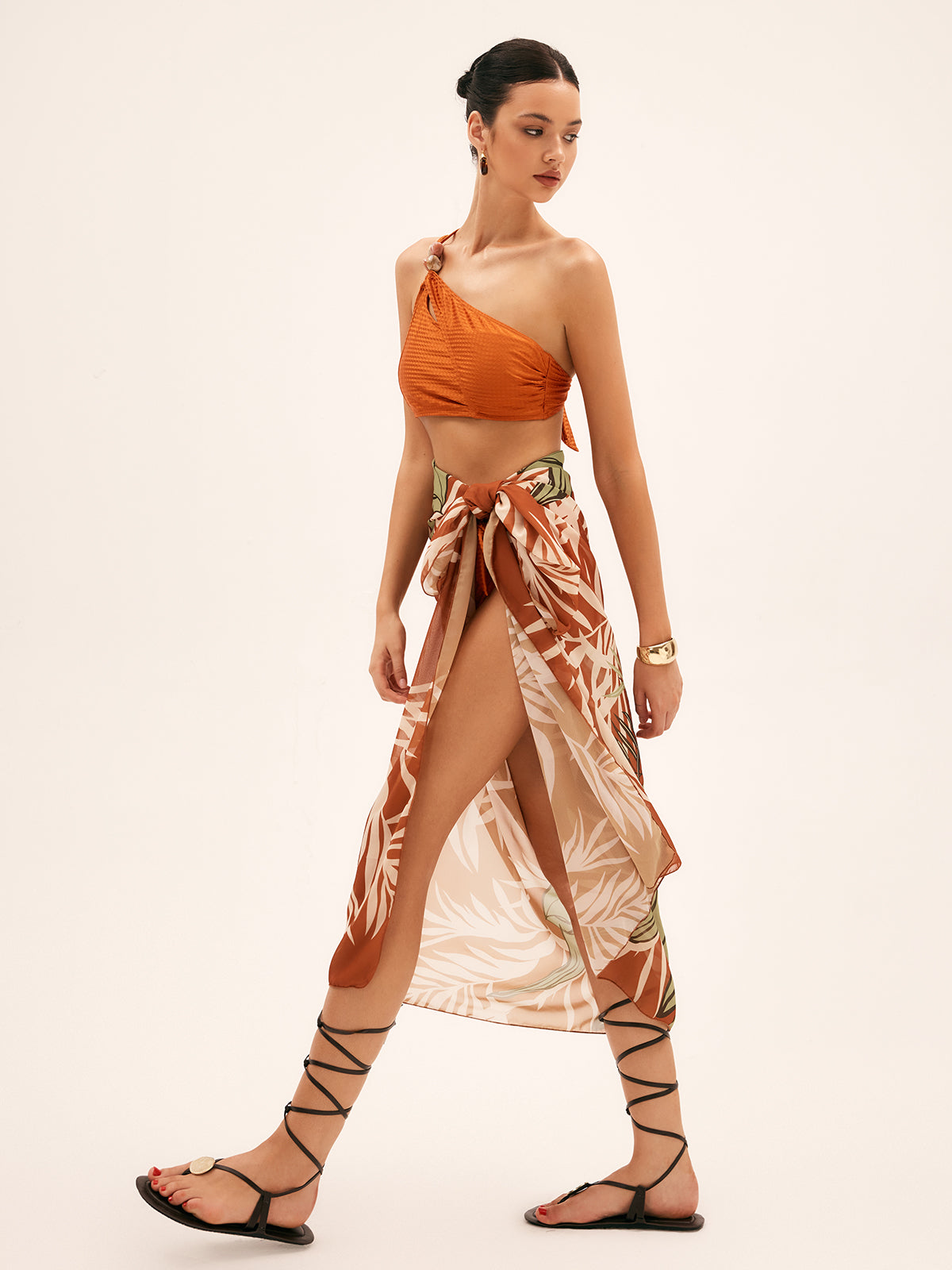 Coconut Grove Printed Chiffon Cover Up Skirt-Massicos