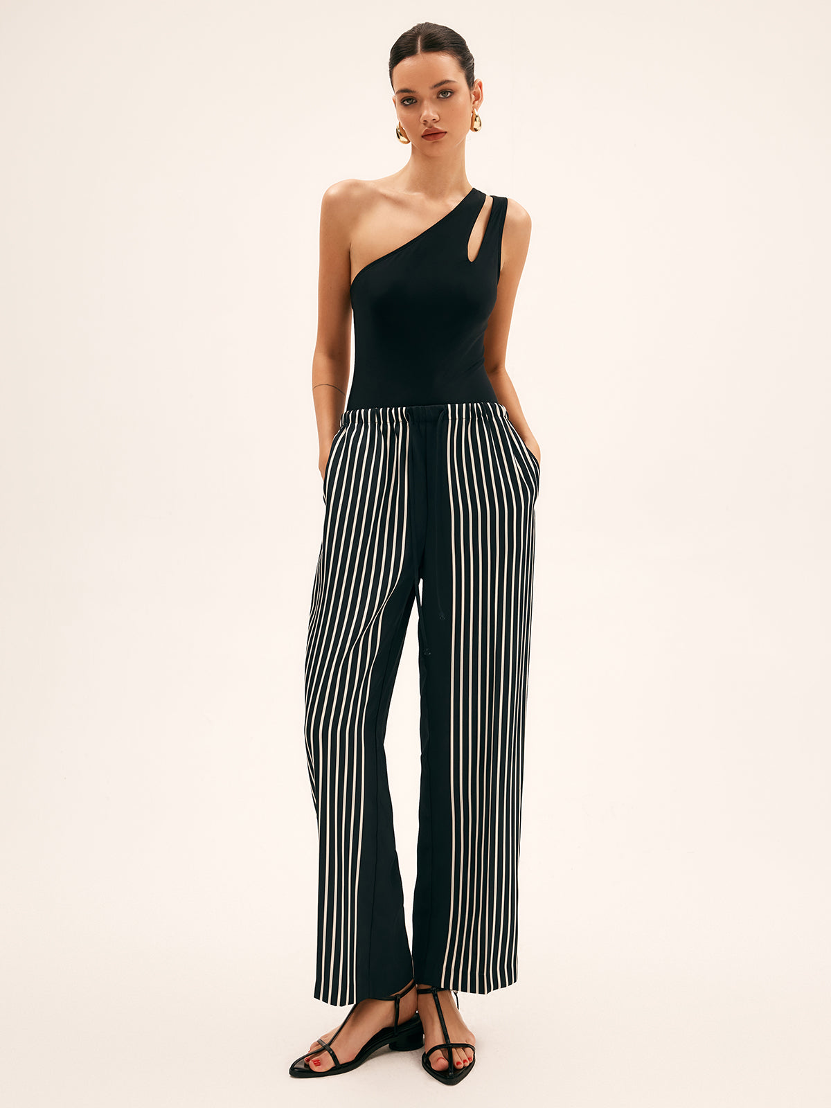 Asymmetrical Cutout One Piece Swimsuit-Massicos