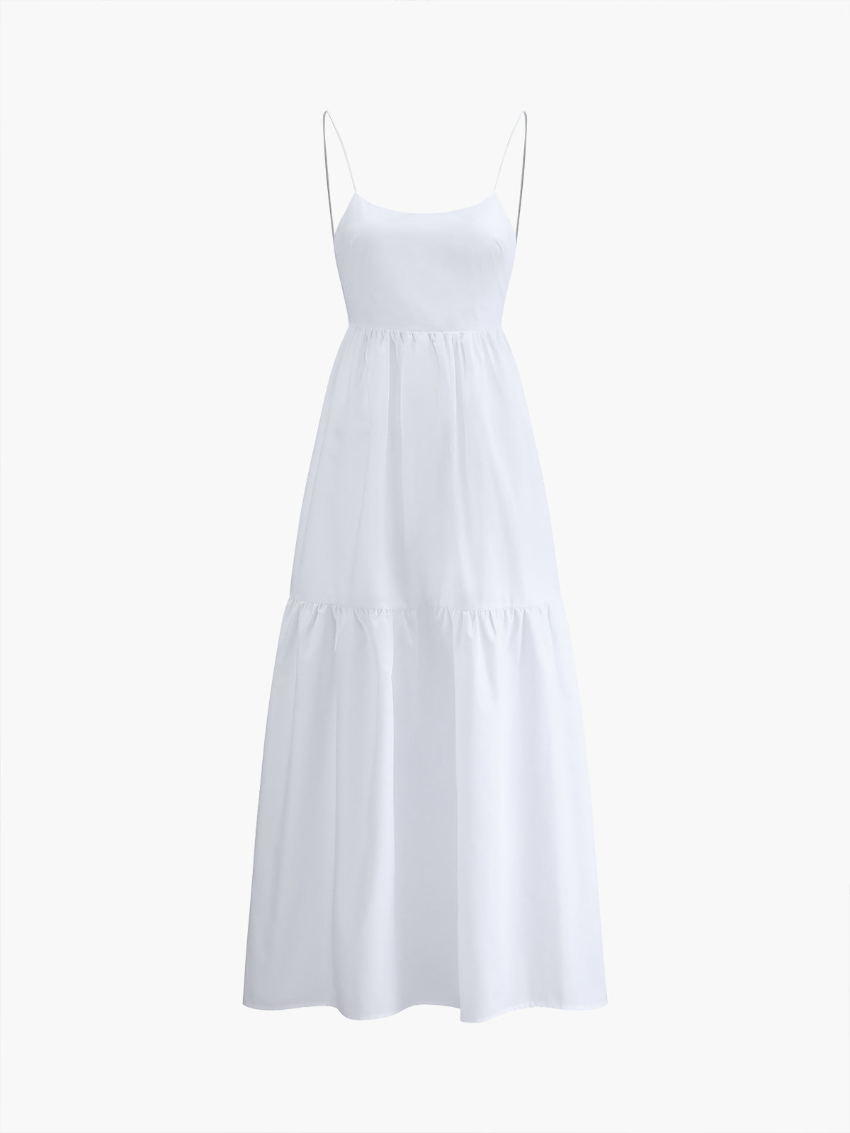 Solid Backless Long Dress-Massicos