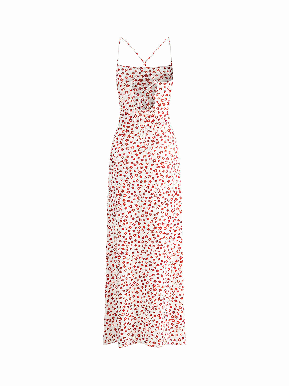Strappy Floral Print Crisscross Flowy Long Sundress-Massicos