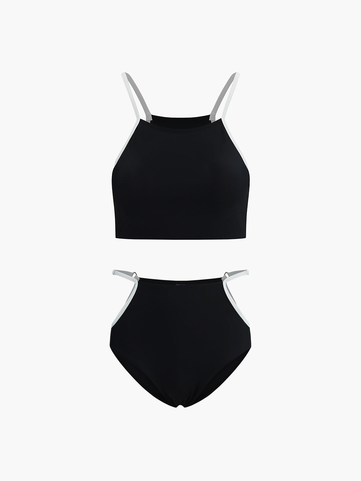 Contrast Binding Cutout Bikini Set-Massicos