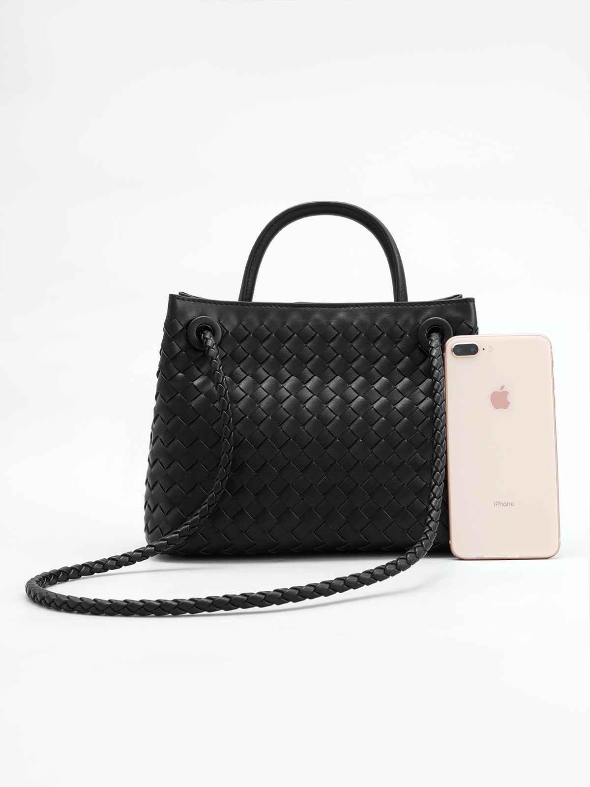 Metal Twist Detail Handle Bag-Massicos
