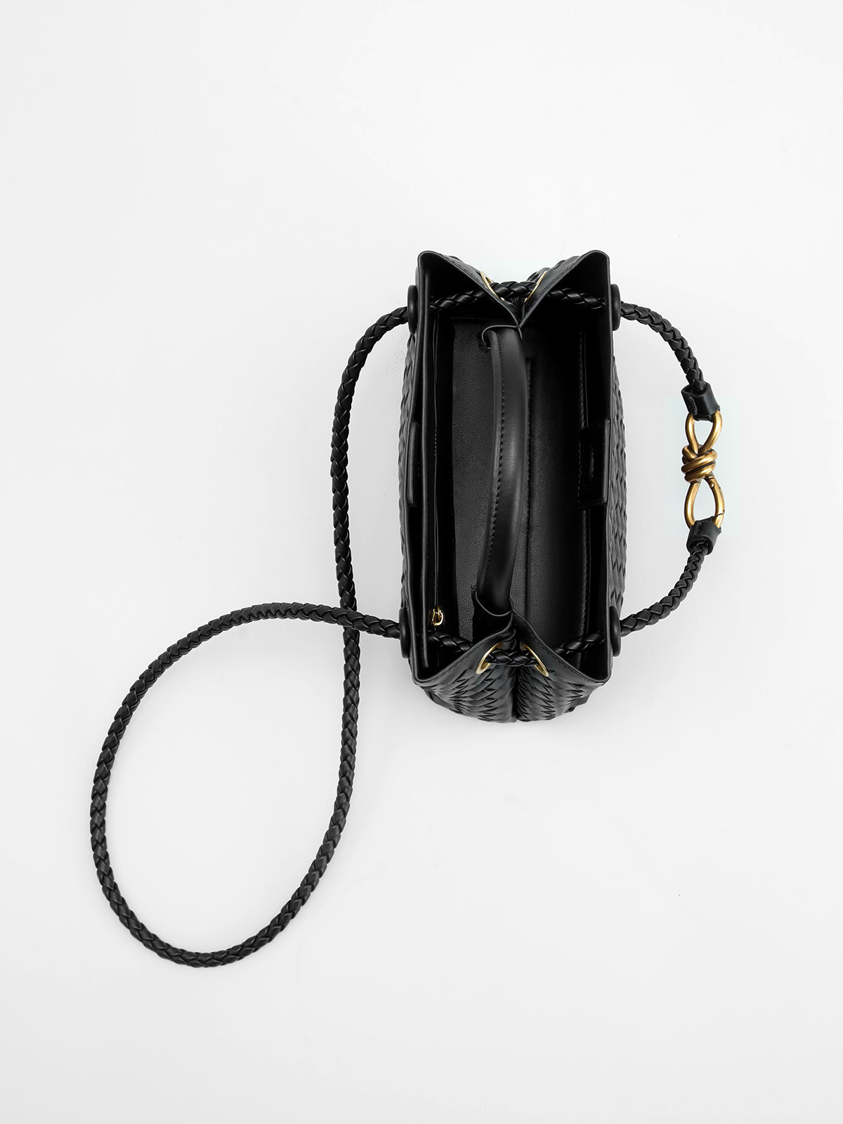 Metal Twist Detail Handle Bag-Massicos