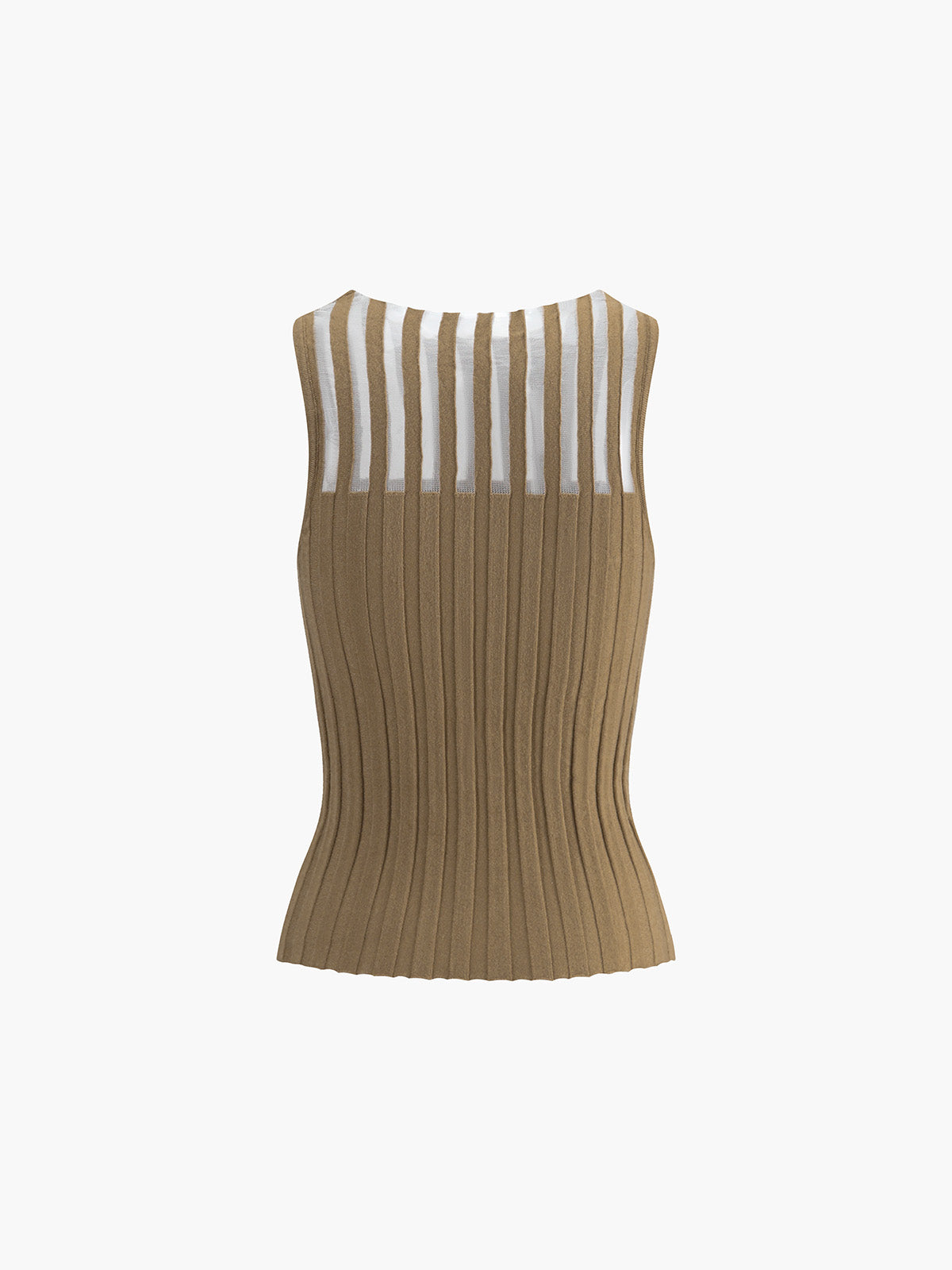 Sheer Ribbed Tank Top-Massicos