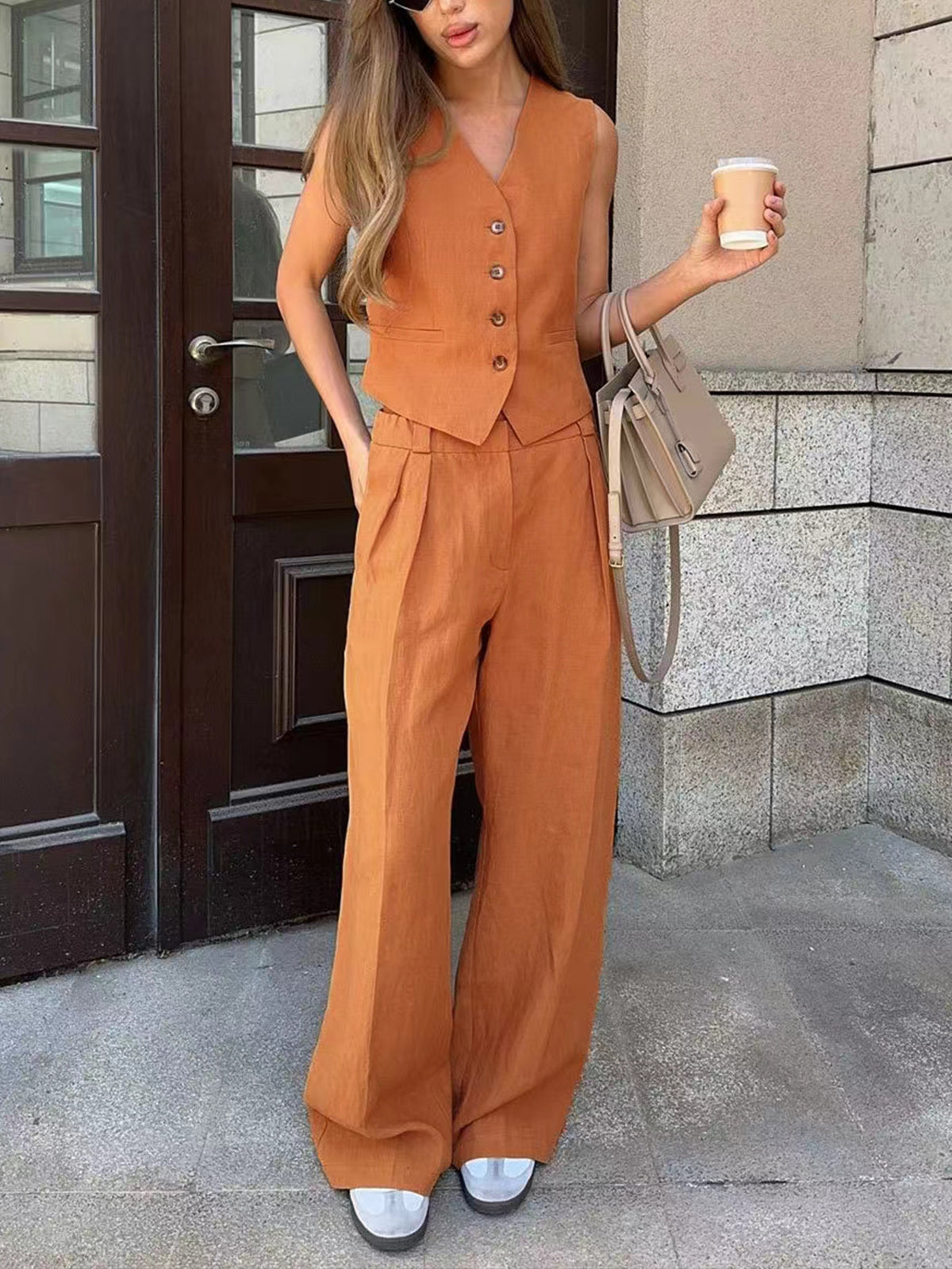 Cotton & Linen Pants Set-Massicos
