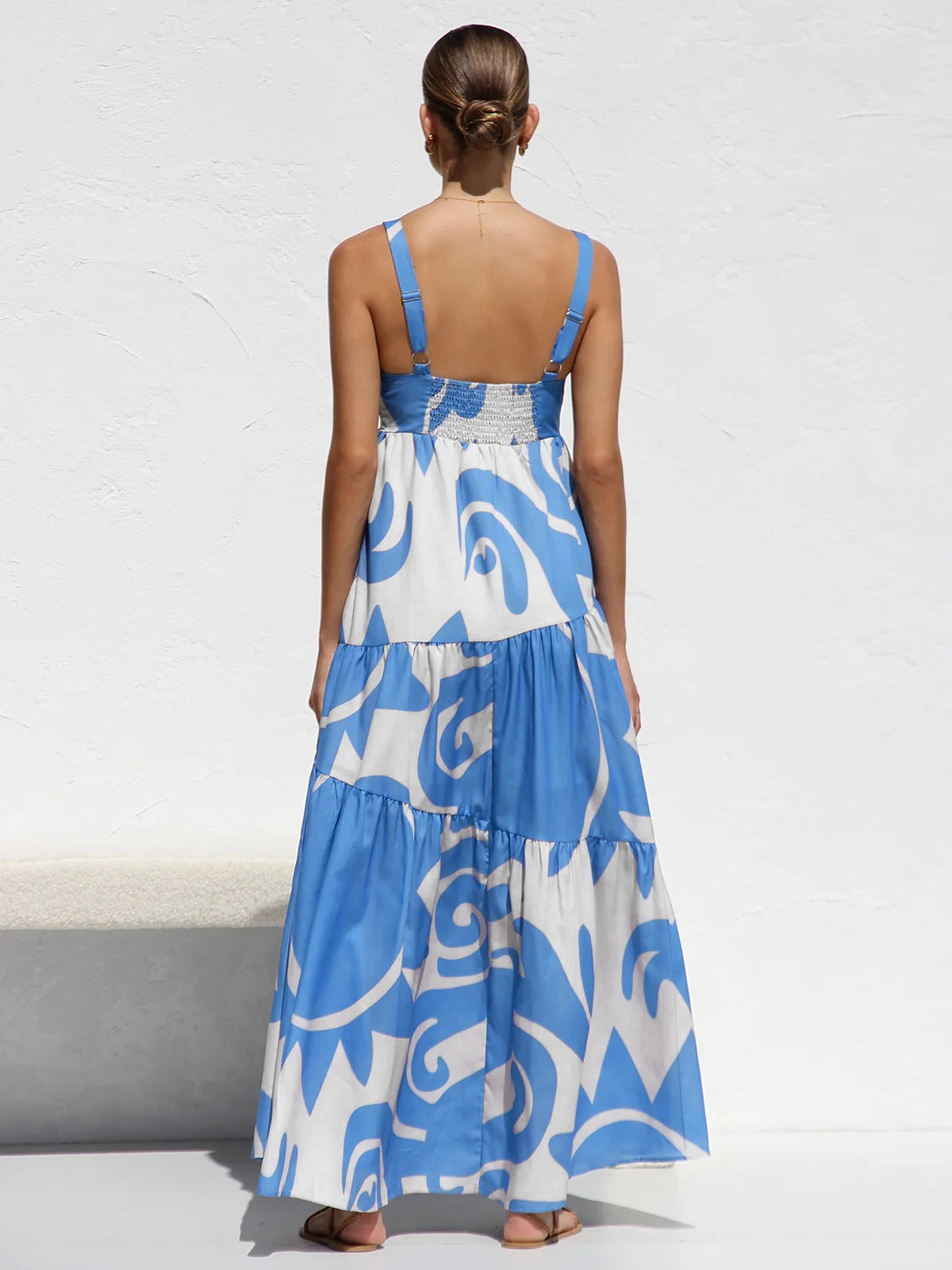 Sun Print Cami Long Dress-Massicos