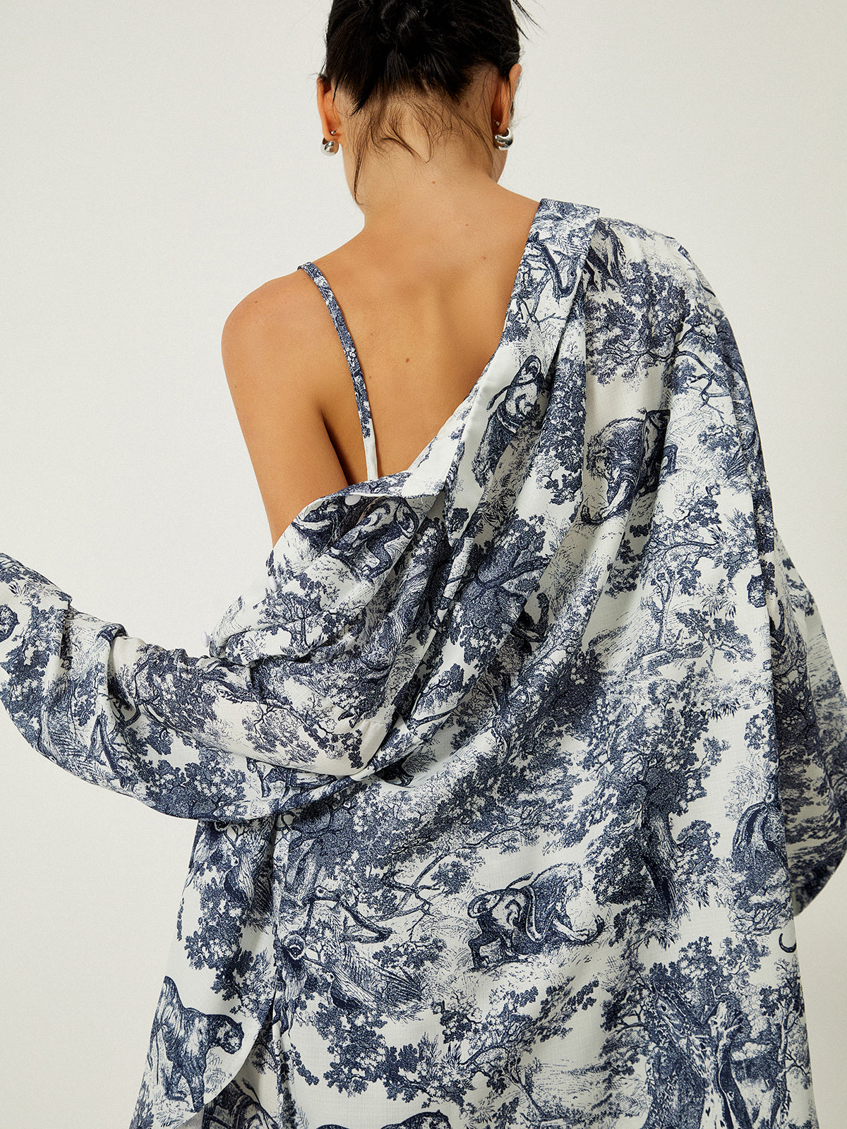 Floral Print Three Piece Shorts Set-Massicos