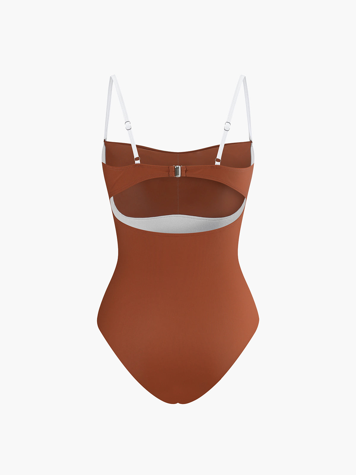 Contrast Removable Pads Cutout One Piece Swimsuit-Massicos