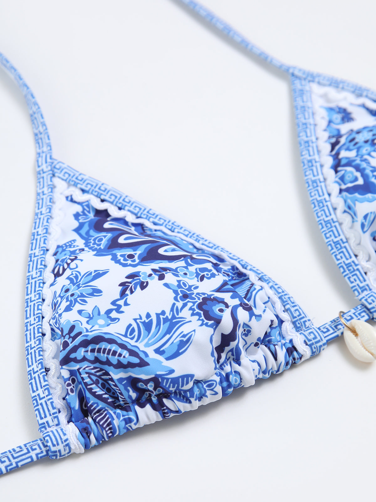 Printed Halter Knotted Bikini Set-Massicos