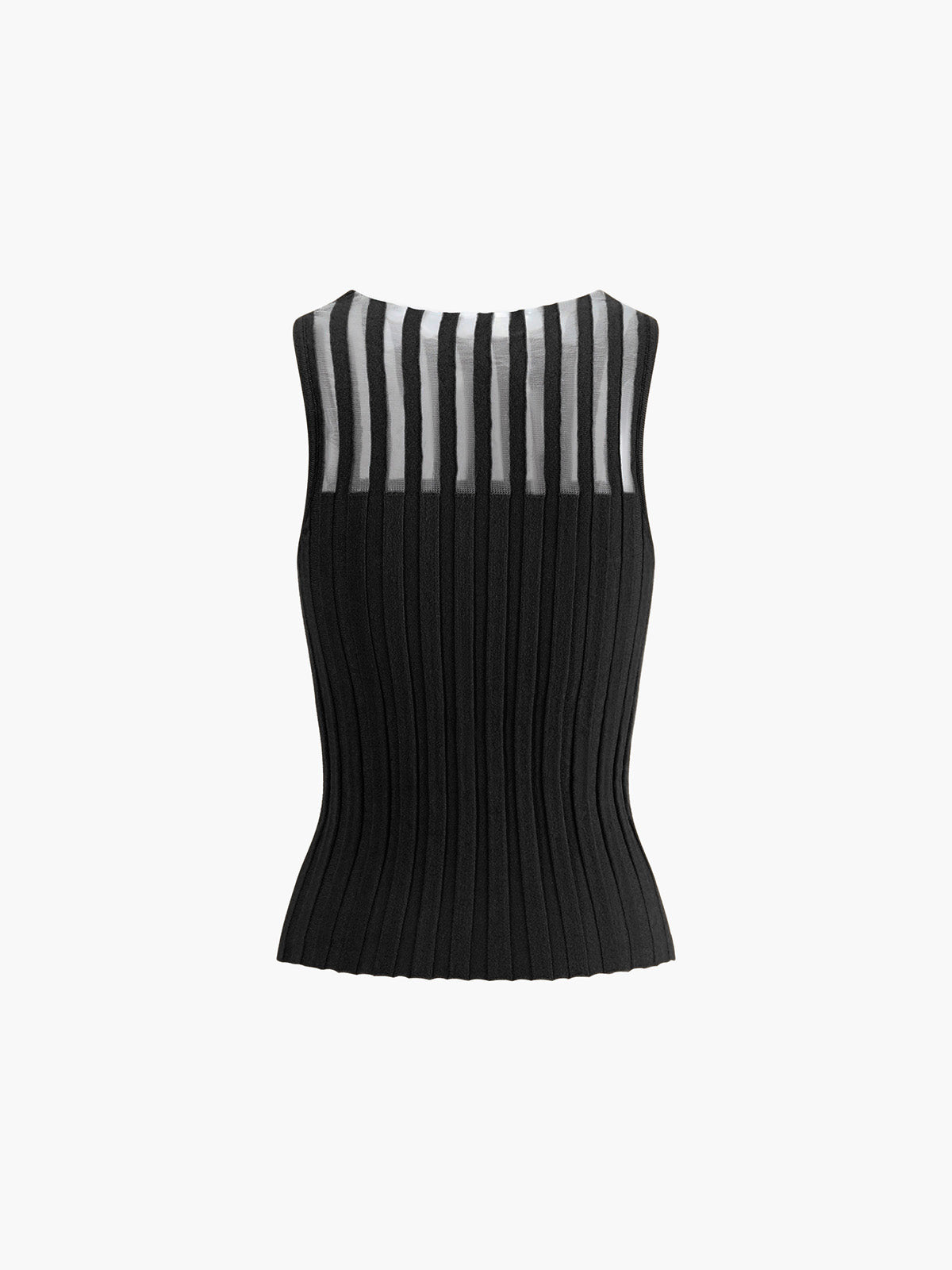 Sheer Ribbed Tank Top-Massicos