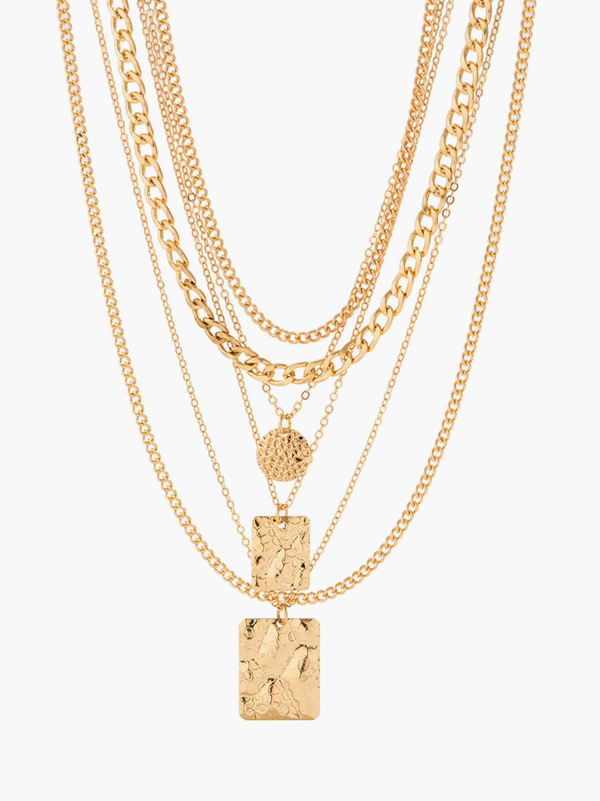 Multi Strand Gold Layered Necklace-Massicos