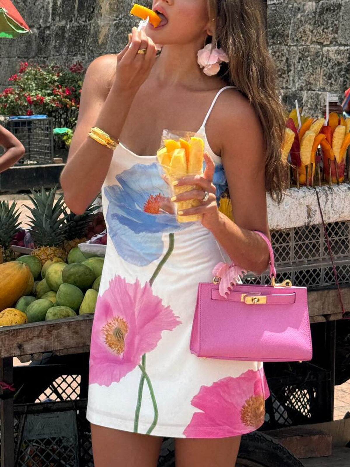Backless Floral Short Dress-Massicos