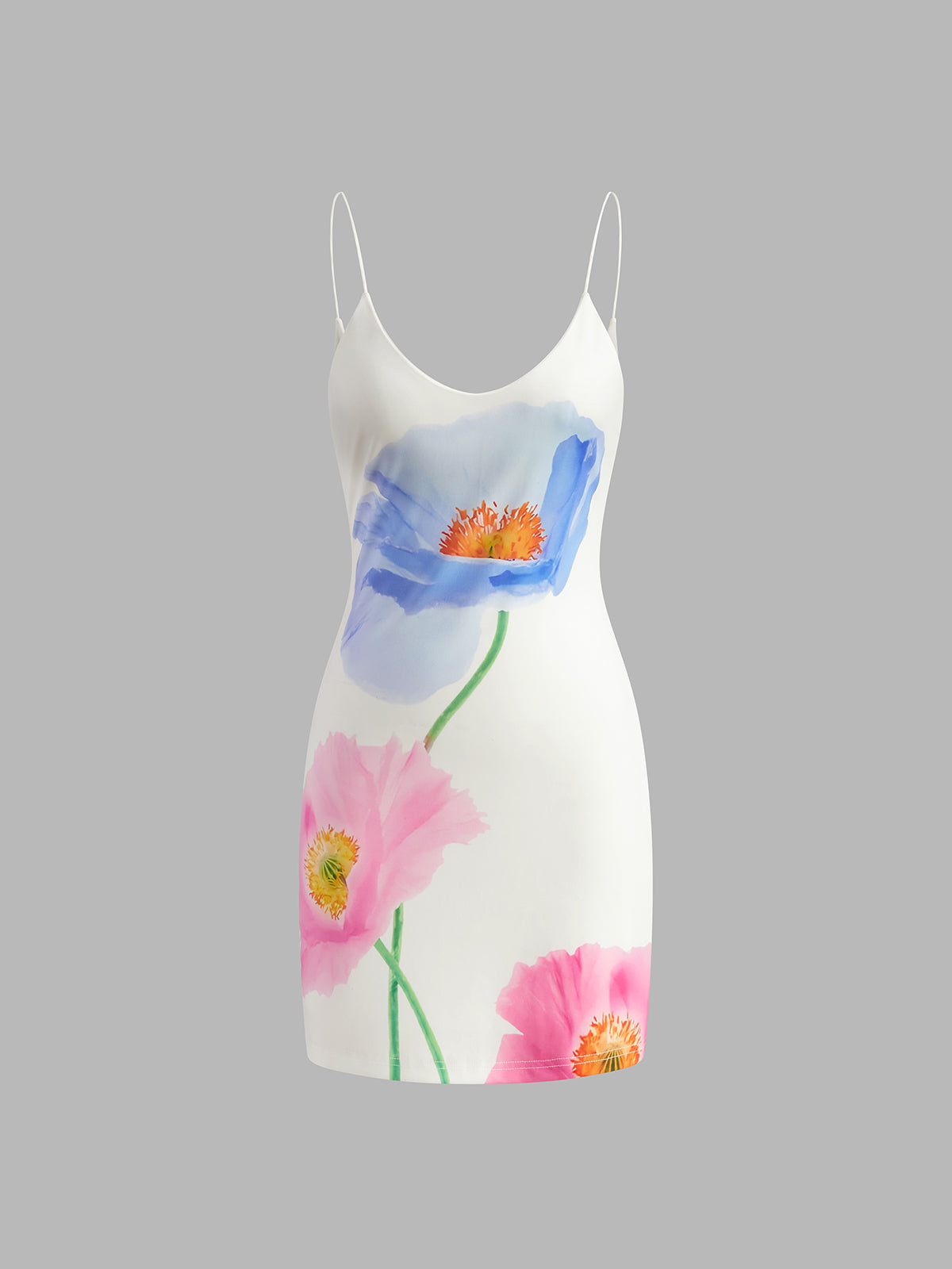 Backless Floral Short Dress-Massicos