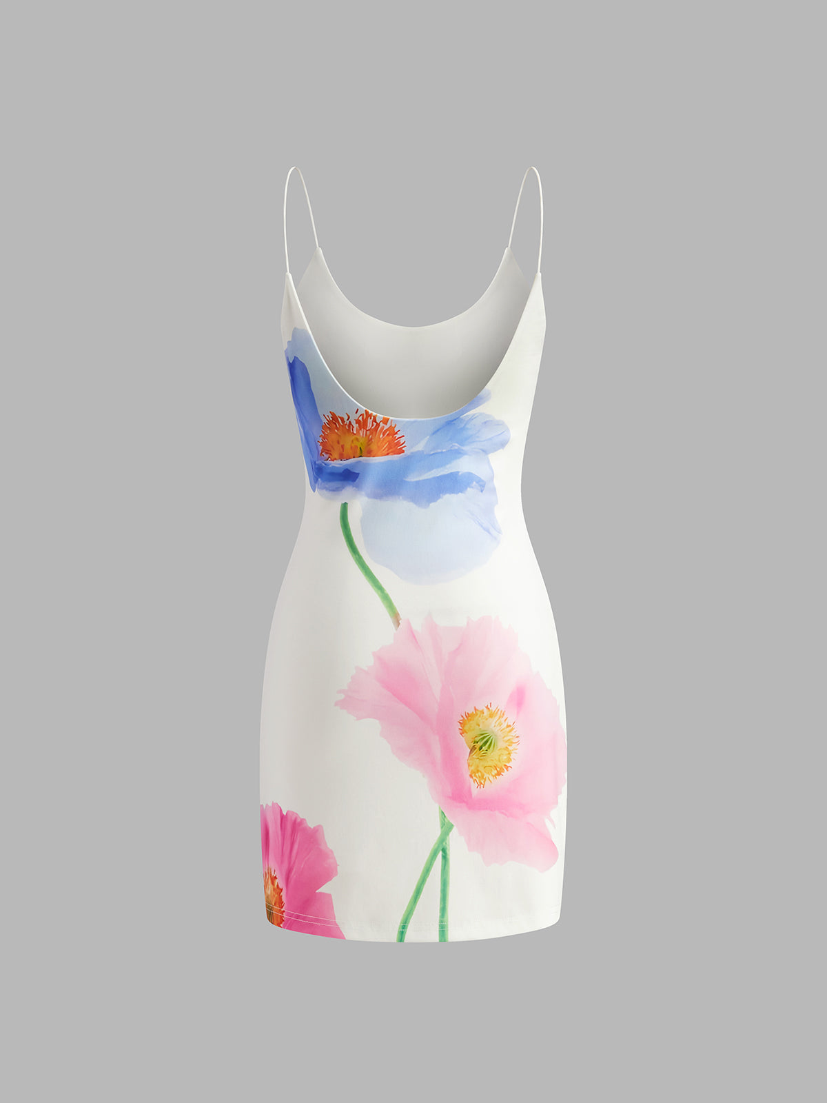 Backless Floral Short Dress-Massicos