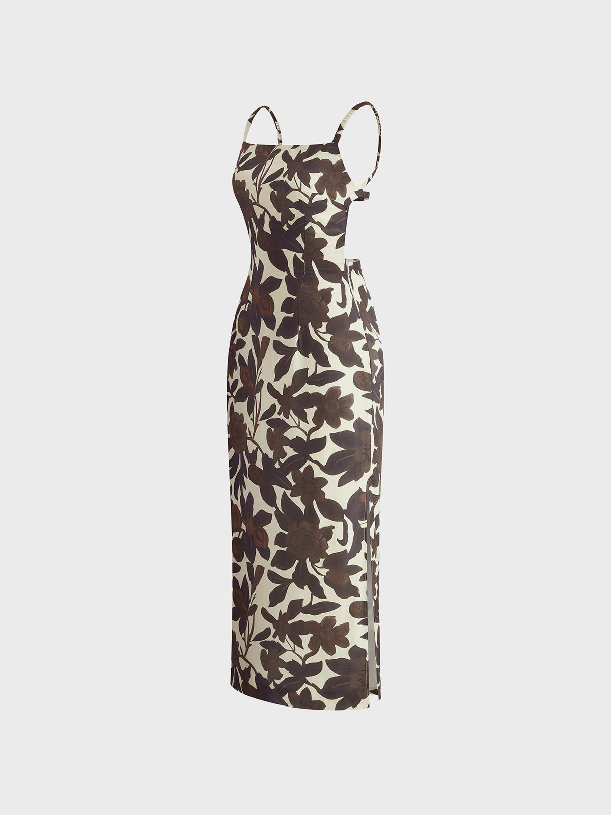 Backless Print Split Zipper Dress-Massicos